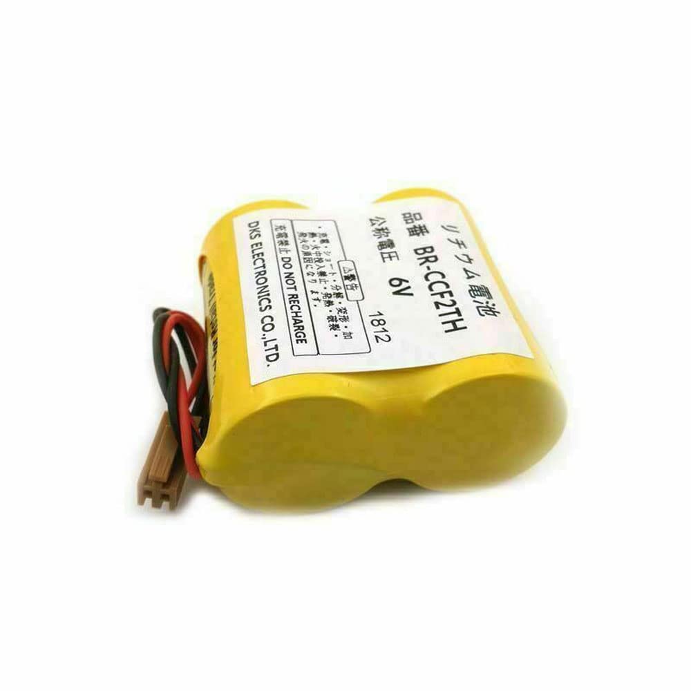 2-Pack 5000mAh BR-CCF2TH 6V Non-Rechargeable Battery with Brown Connector - Replacement for Fanuc A98L-0001-0902/A98L-0031-0006 PLC Backup Power - Ideal for Industrial Automation & CNC Machine Maintenance
