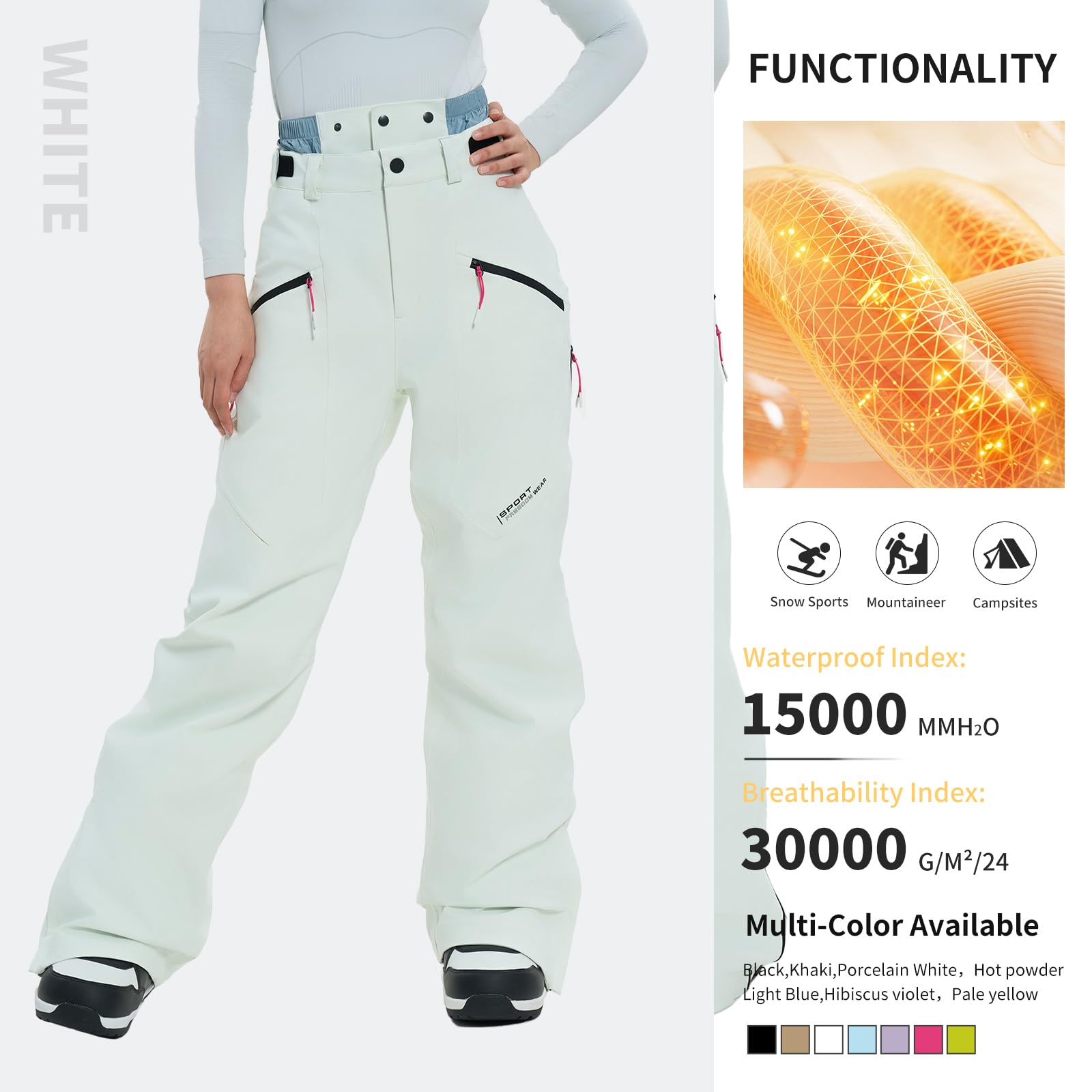 **Waterproof Insulated Ski & Snowboard Pants for Men & Women - Windproof Winter Warm Snow Pants for Hiking & Outdoor Activities**    *(Use Case: Perfect for skiing, snowboarding, hiking, and other cold-weather outdoor adventures!)*