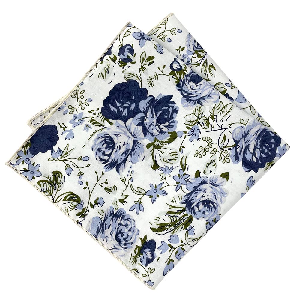 Kebocis Men's Floral Pocket Square Handkerchief - Stylish Silk Pocket Square for Suits, Weddings & Formal Events