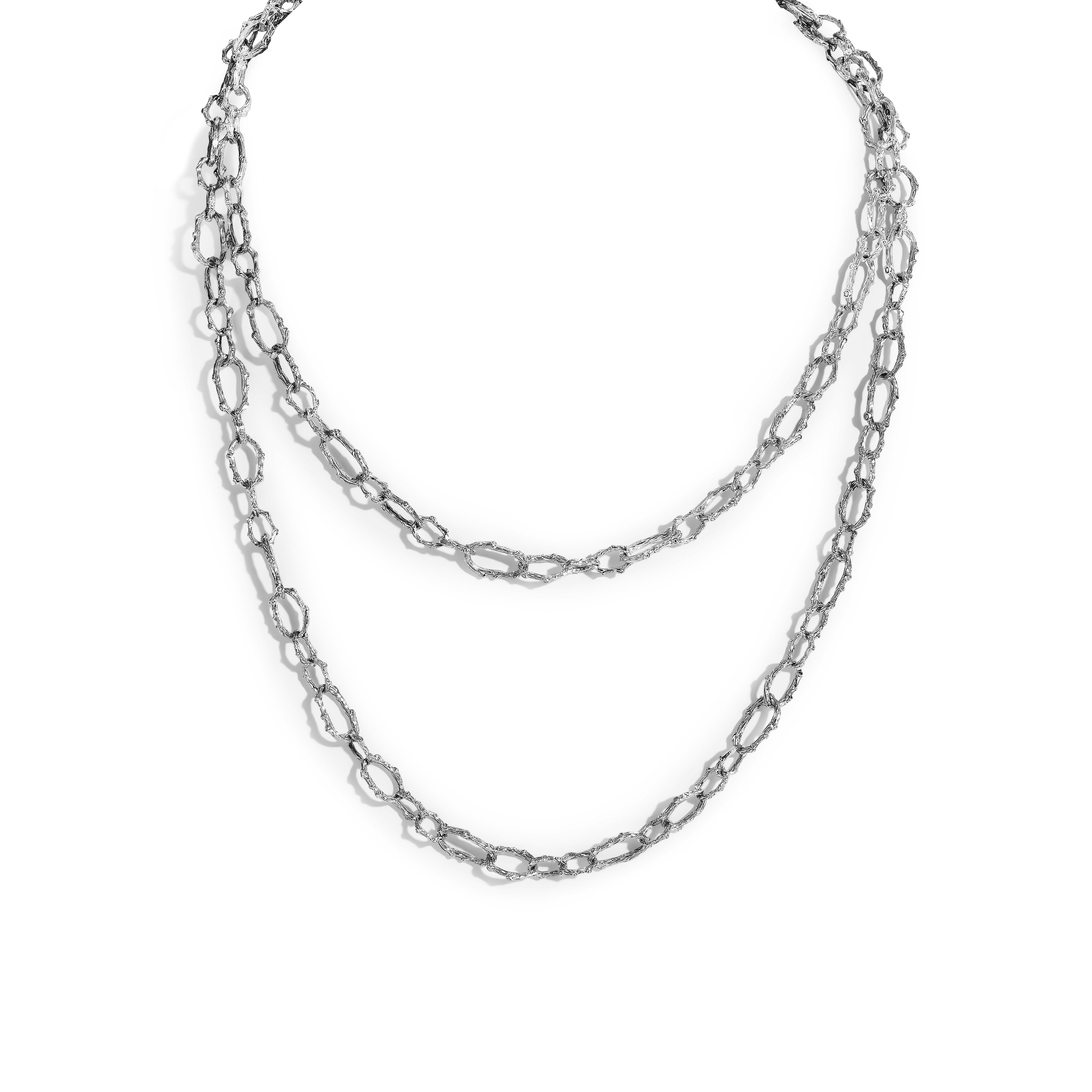 Enchanted Forest Link Necklace - Elegant Silver Chain Jewelry for Women, Perfect for Weddings, Parties & Everyday Wear