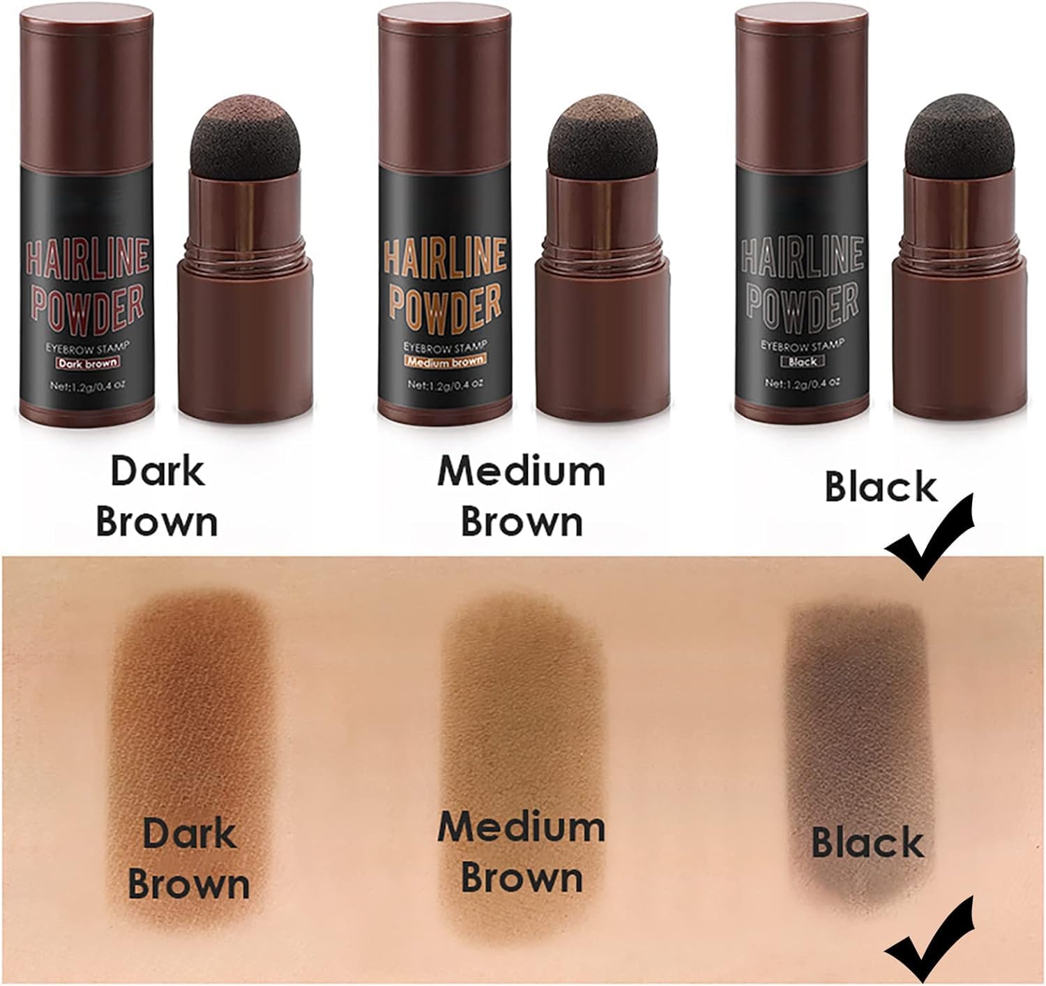 PRIMIL Hairline Powder Stick - Professional Waterproof Hair Root Touch Up for Thinning Hair | Pigmented Shading Sponge Pen with Long Lasting Coverage | Black Hair Shadow Powder Filler (1 Count) | Perfect for Daily Use, Travel & Quick Hairline Fixes