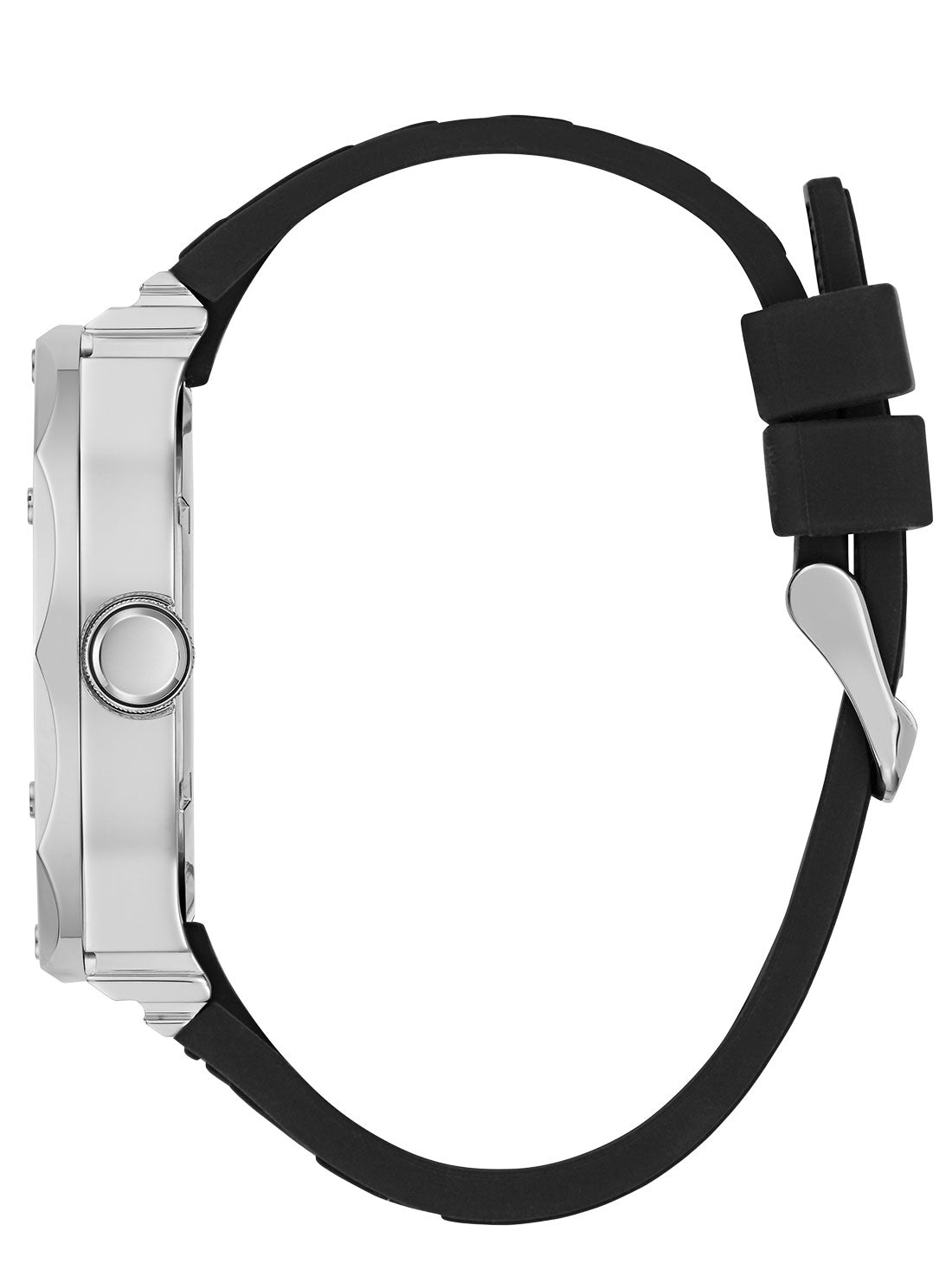 Black Silver Rival Silicone Watch for Men - Durable Sport Smartwatch with Fitness Tracker - Perfect for Running, Gym & Outdoor Activities