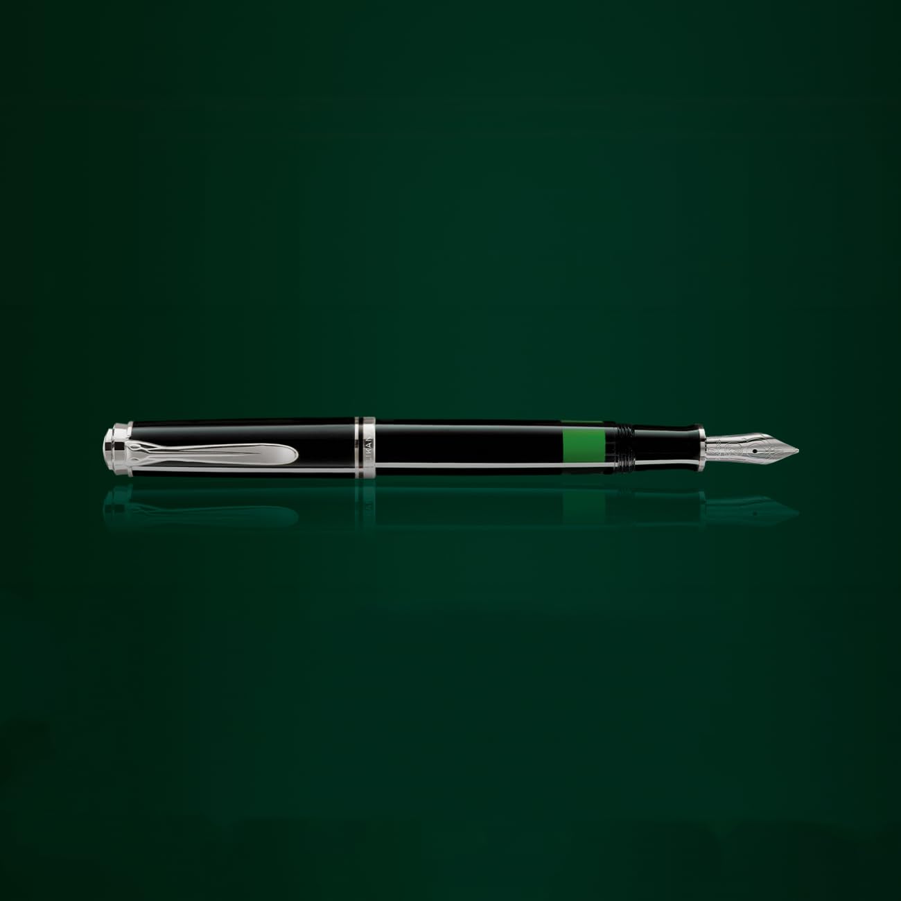 Pelican M405 Fountain Pen - Medium Point, Black Ink, Premium Souveran Collection - Perfect for Writing, Calligraphy & Gift Giving