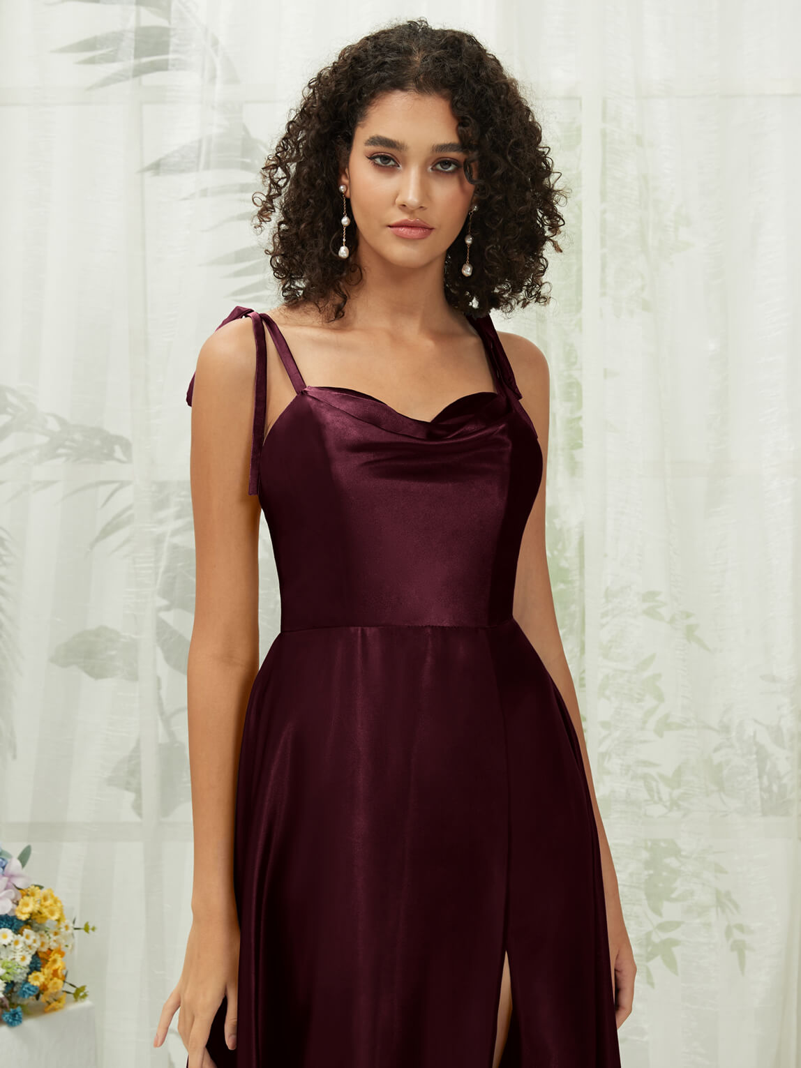 Elegant Cabernet Satin Sweetheart Neckline Adjustable Straps Formal Evening Gown with Hidden Pocket - Perfect for Prom, Wedding Guest, and Black Tie Events