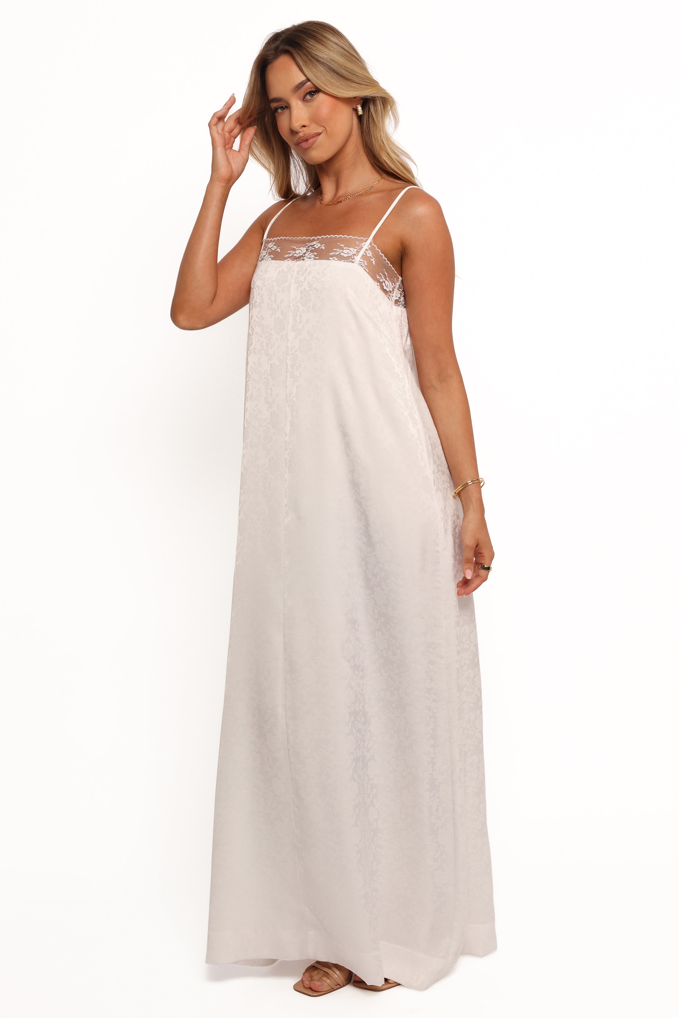 Alisha Women's Maxi Dress - Flowy Long Summer Dress in White | Perfect for Beach, Vacation & Casual Wear