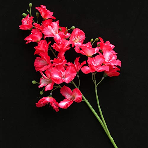 8pcs Artificial Silk Orchid Flowers - 20 Heads/Piece Rose Red Fake Hibiscus for Wedding Centerpieces, Home Floral Decor, Table Arrangements & Party Decoration (27.56