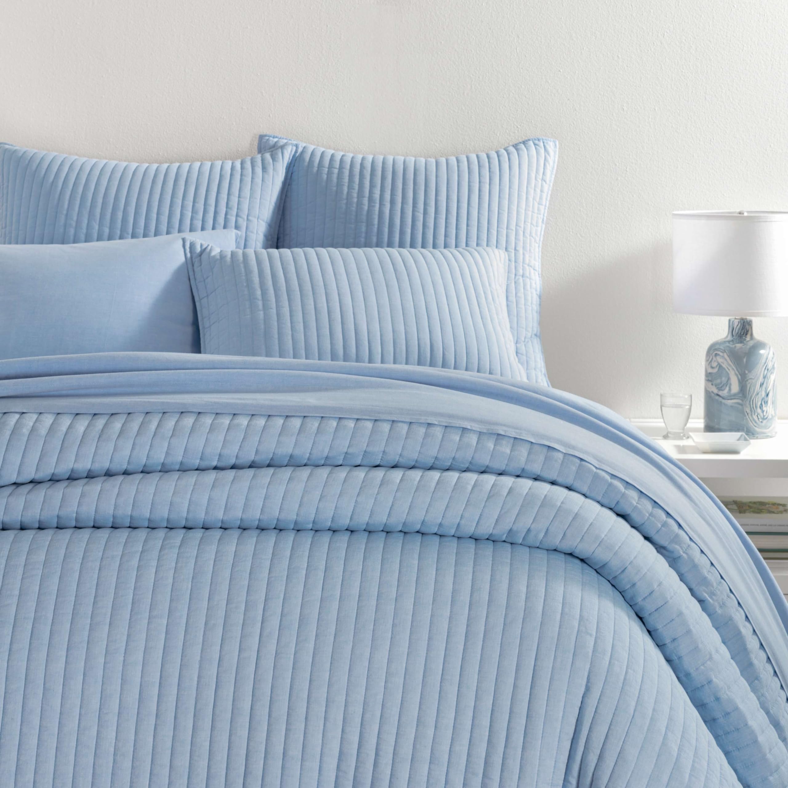 Premium French Blue Cotton Quilt - King Size Bedding, Solid Blue Pattern for Cozy Comfort | Perfect for Master Bedrooms, Guest Rooms & Winter Nights