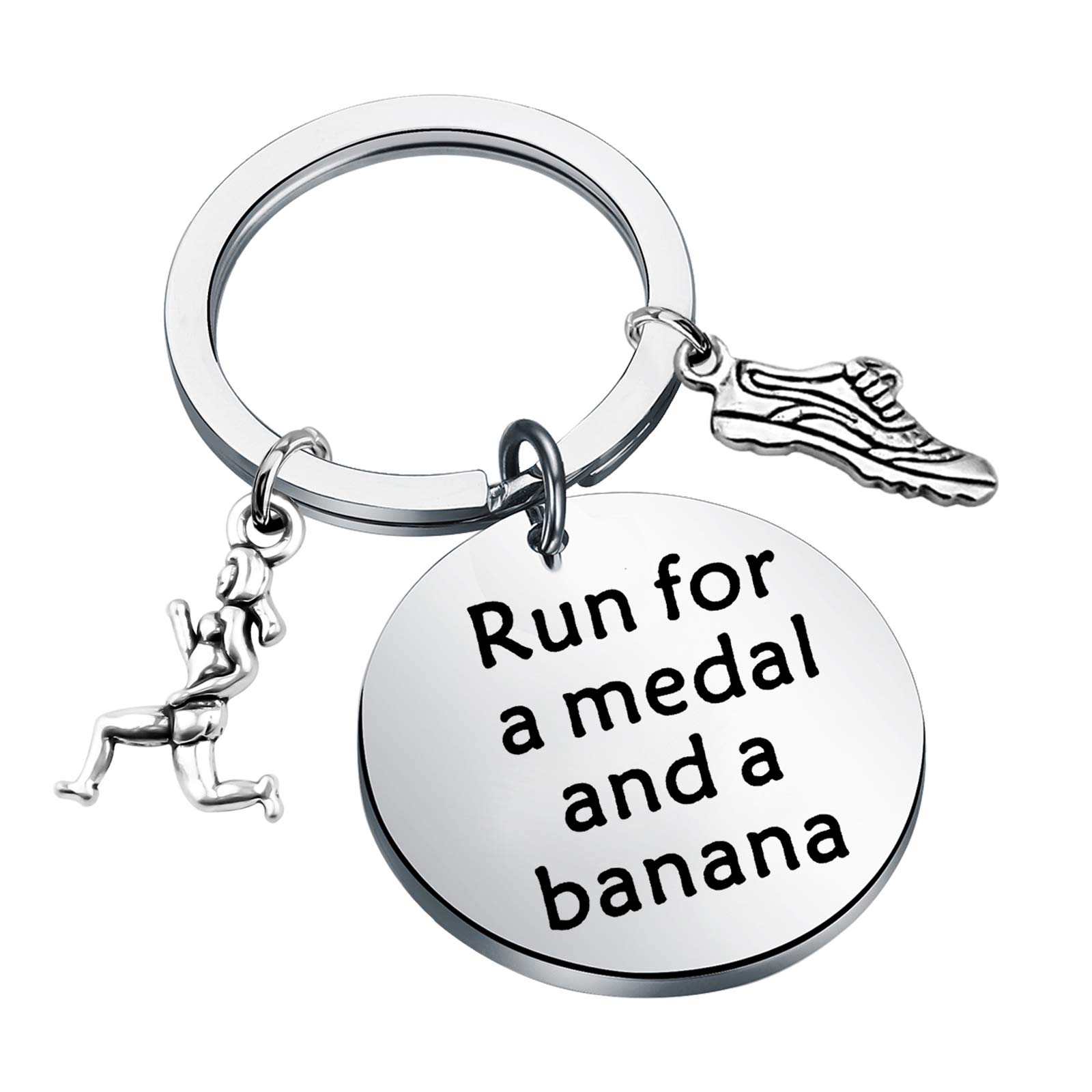 HOLLP Half Marathon Banana Medal & Keychain - Running Jewelry Gift for Runners - Perfect for Race Finishers, Runners' Motivation & Fitness Enthusiasts