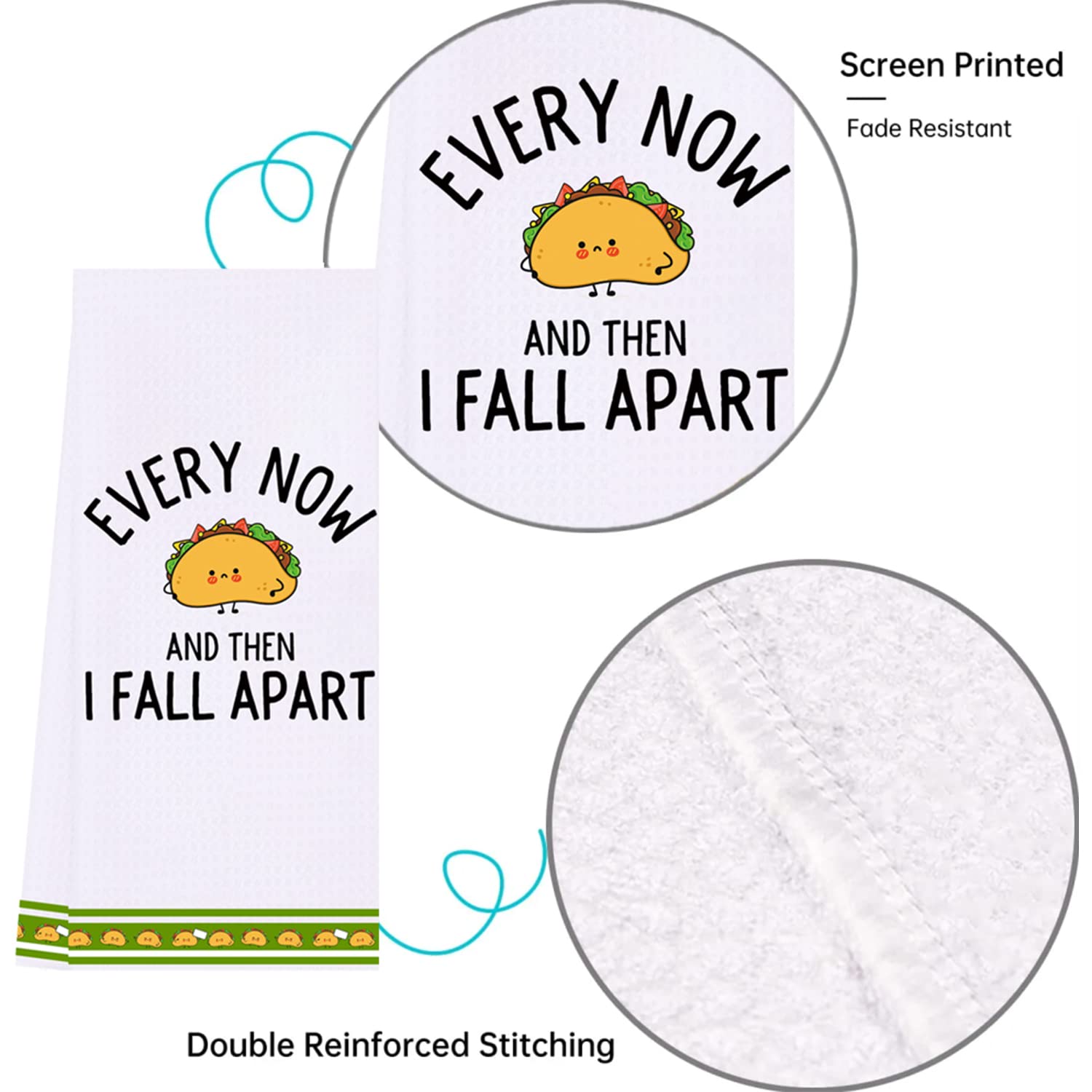 LXOMILL Funny Taco Decorative Dish Towels - Cinco De Mayo Kitchen Accessories & Housewarming Gifts - Perfect for Mexican Themed Parties, Kitchen Decor and Hostess Gifts