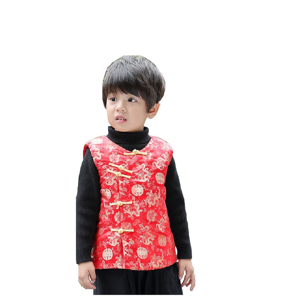 Kids Winter Quilted Jacket - Dragon Phoenix Embroidered Thick Warm Coat for Boys | Chinese Qipao Style Outerwear for School, Holidays & Family Photos