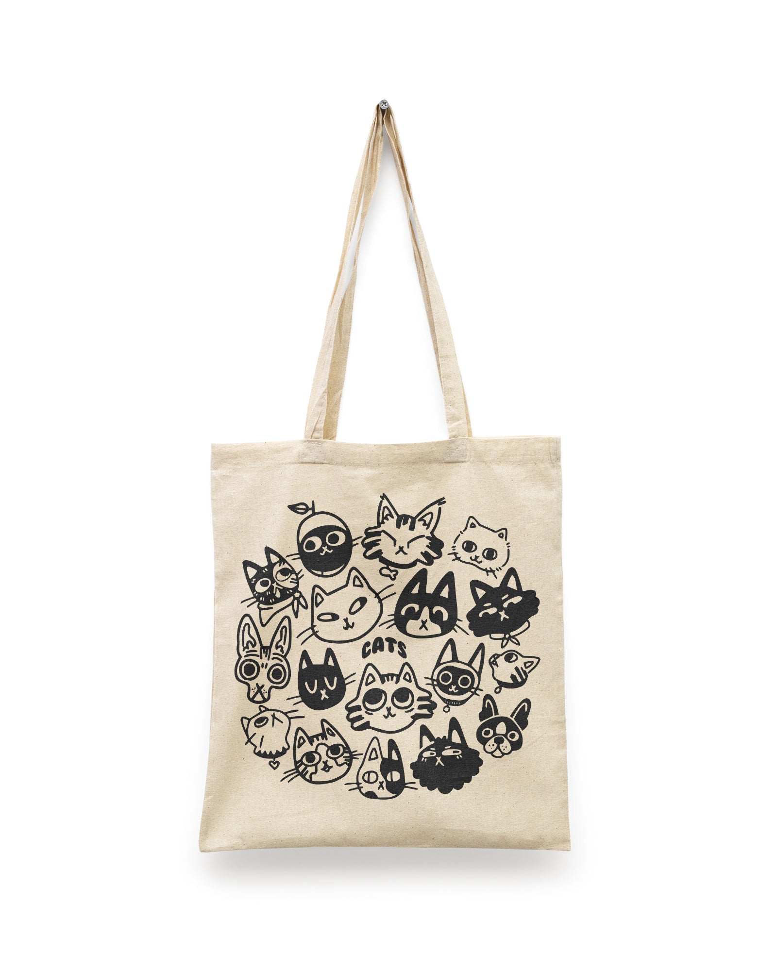Stylish Cat Print Tote Bag - Durable & Spacious Cotton Canvas Shopping Bag for Women - Perfect for Groceries, Beach, Work & Travel