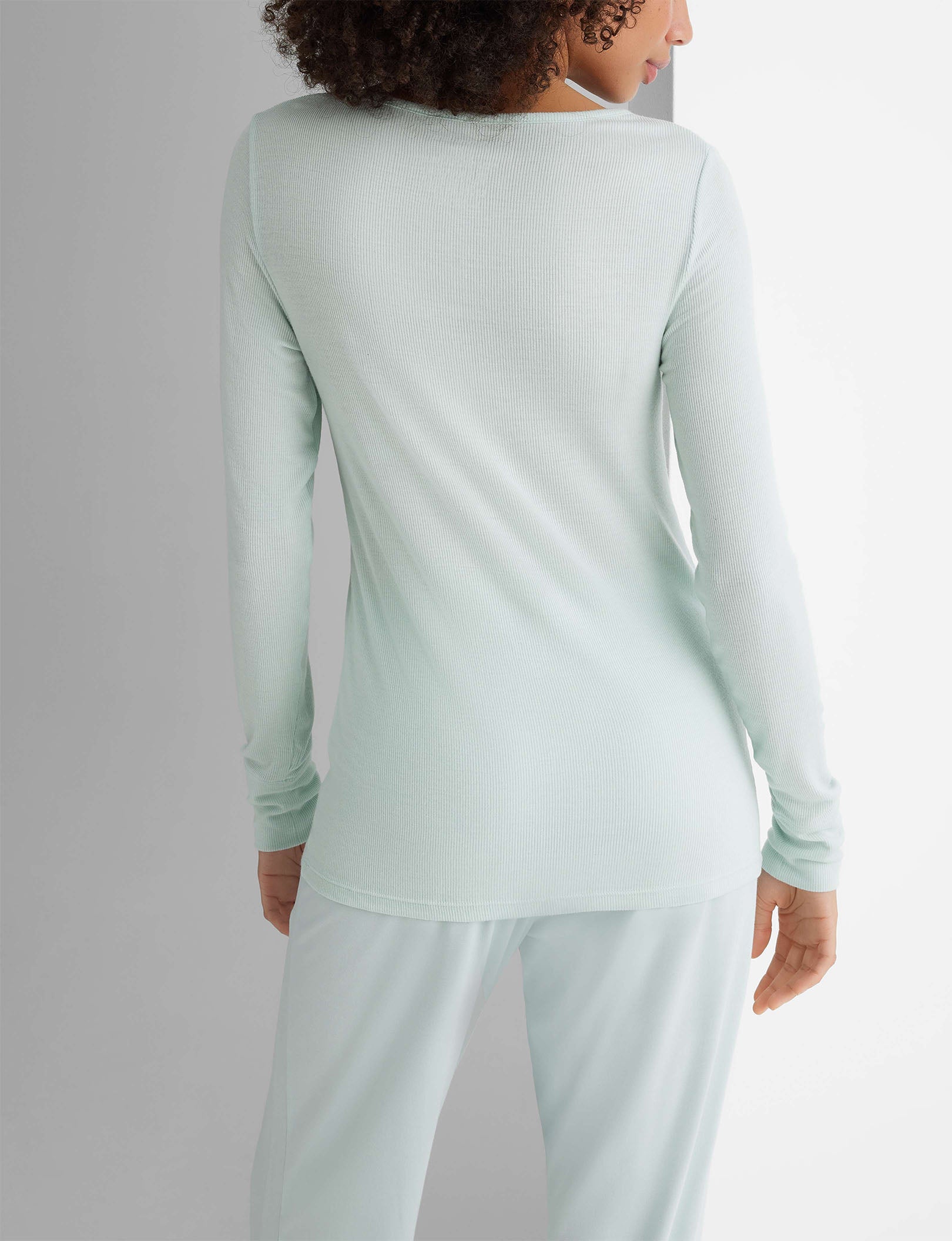 Women's Casual Henley Long Sleeve Shirt - Soft Cotton Relaxed Fit T-Shirt for Lounge, Sleep & Everyday Wear