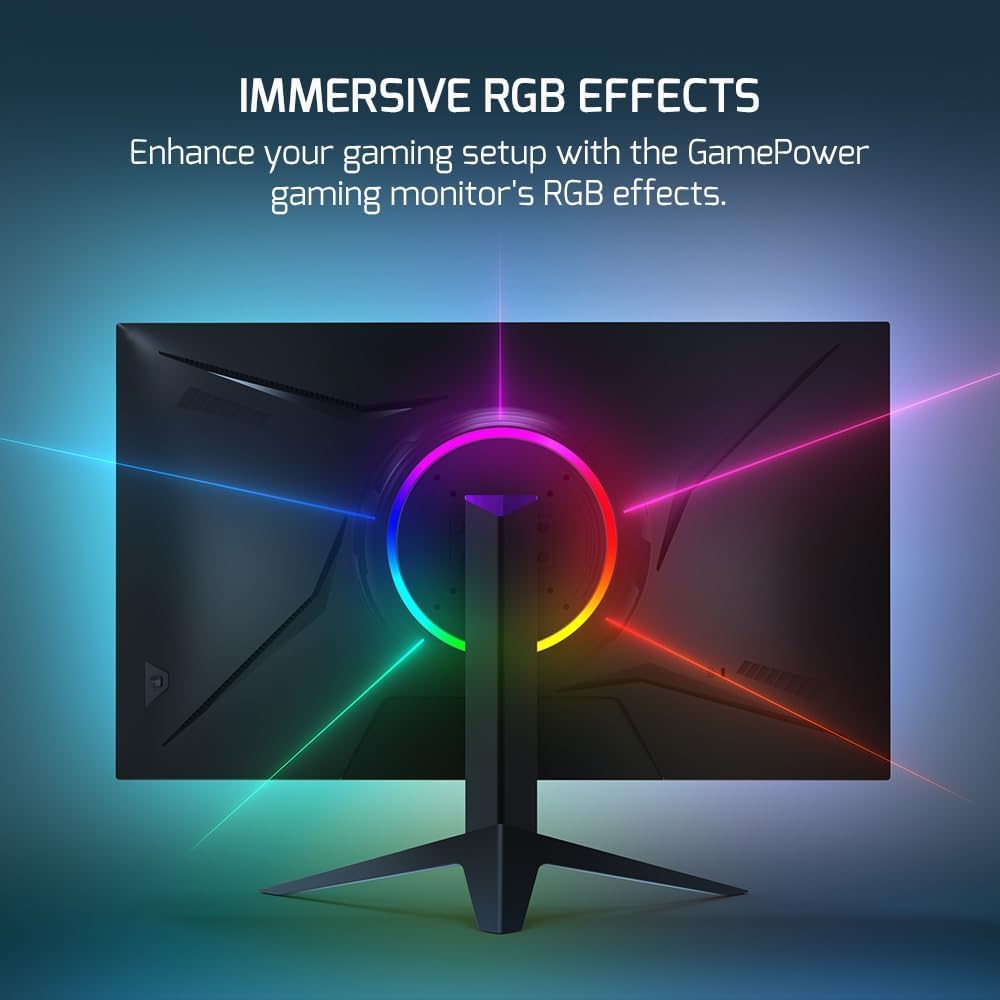 Gamepower Ace A20 27 Inch Gaming Monitor - 75Hz, 1ms Response, Full HD 1080P VA Panel, HDR, Frameless Design, RGB Backlight - Perfect for PC Gaming, Home Office & Entertainment Setup