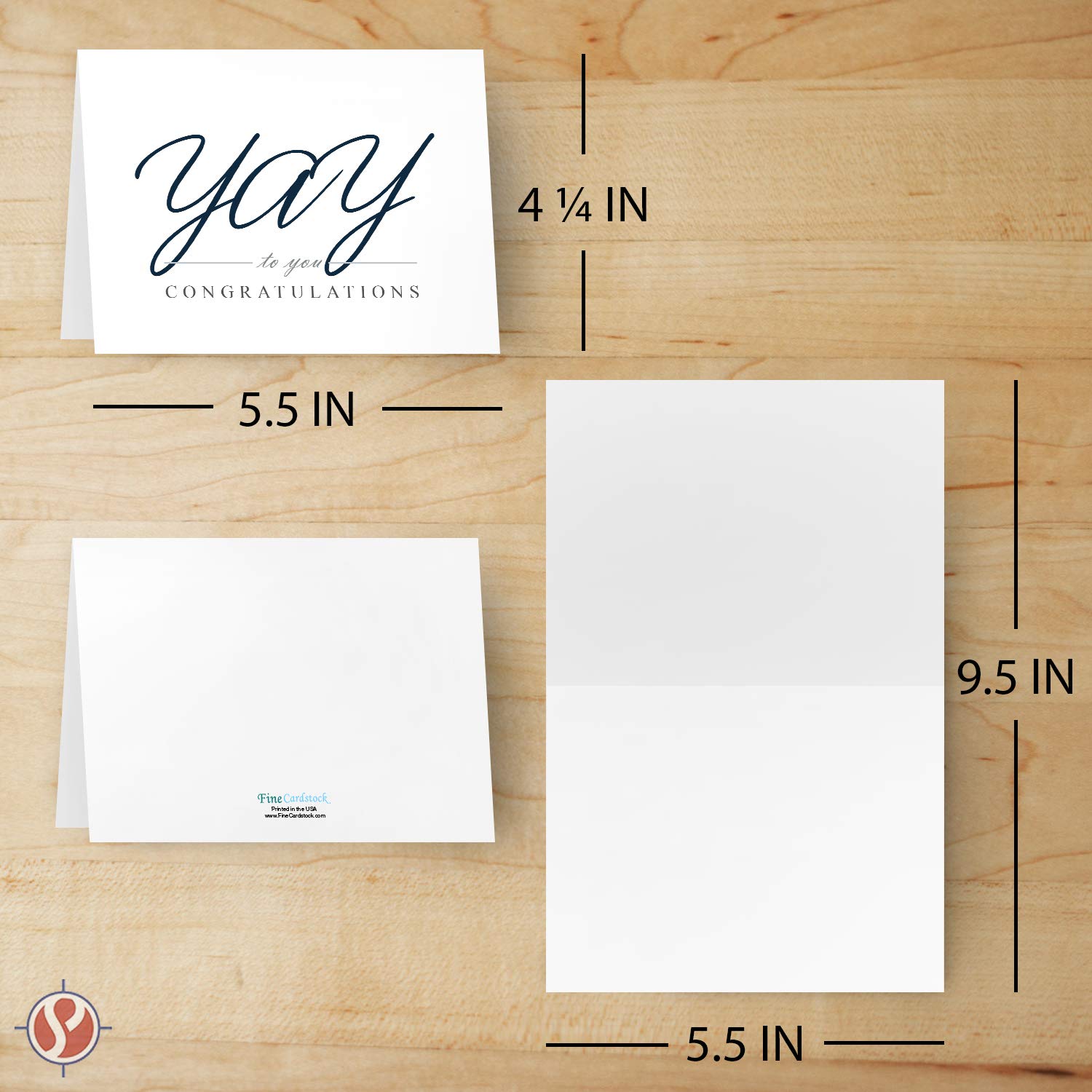 Yay to You! Congratulations Greeting Cards with Envelopes - 25-Pack of 4.25