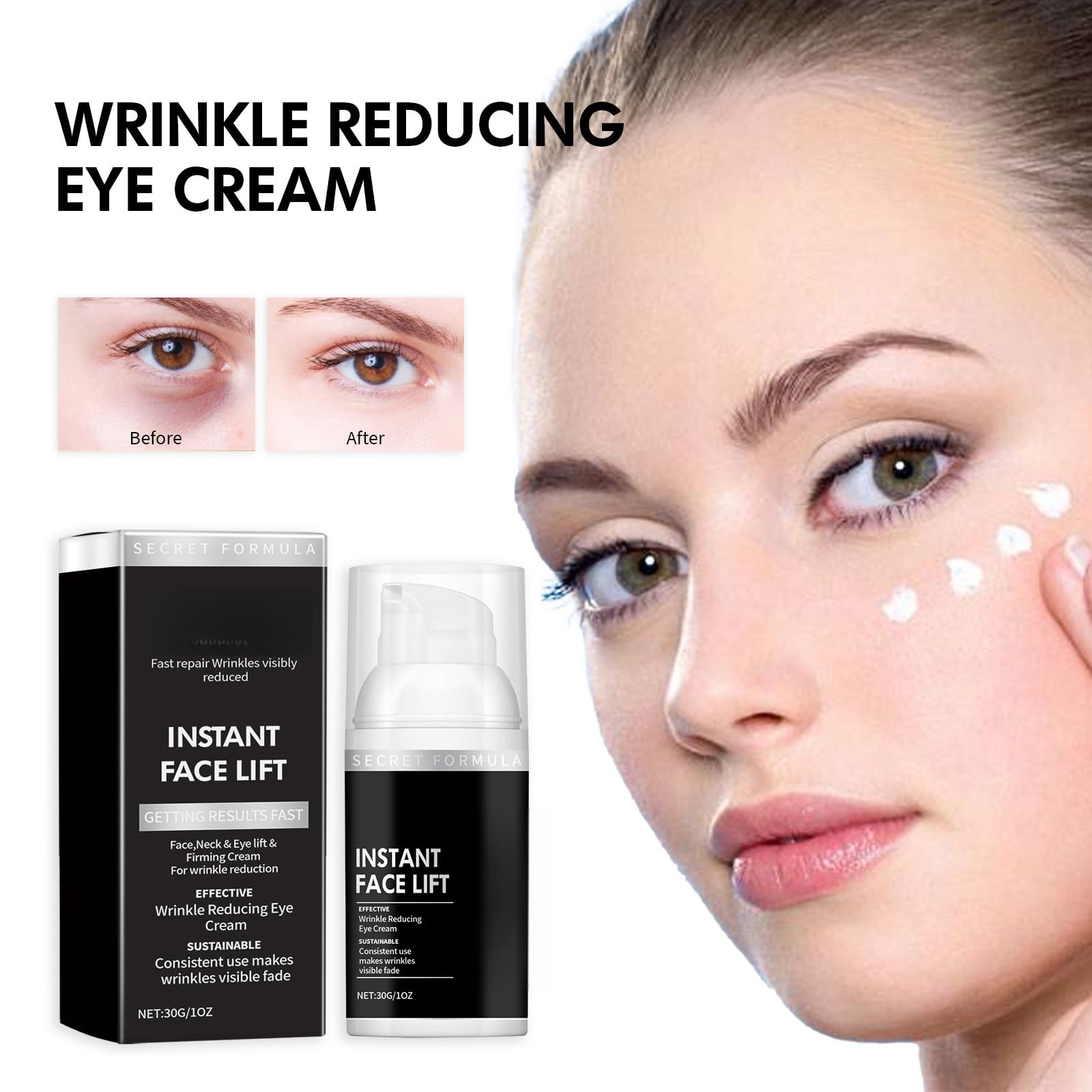 Harvey Ross Instant Lift Plus Dark Circles Eye Serum - Collagen Hydrating Treatment & Wrinkle Firming Cream for Puffy Eyes | Anti-Aging Eye Care for Day & Night Use