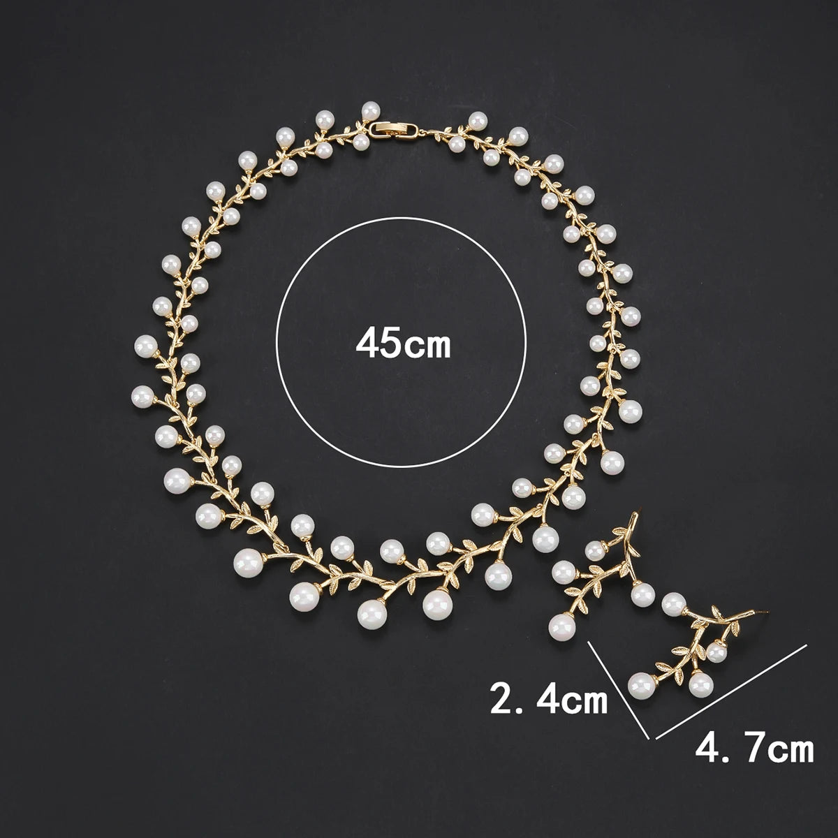 Elegant White Pearl Necklace Set for Women - Wedding & Party Jewelry with Zirconia - Unique Fashion Jewelry Gift for Brides, Bridesmaids & Special Occasions