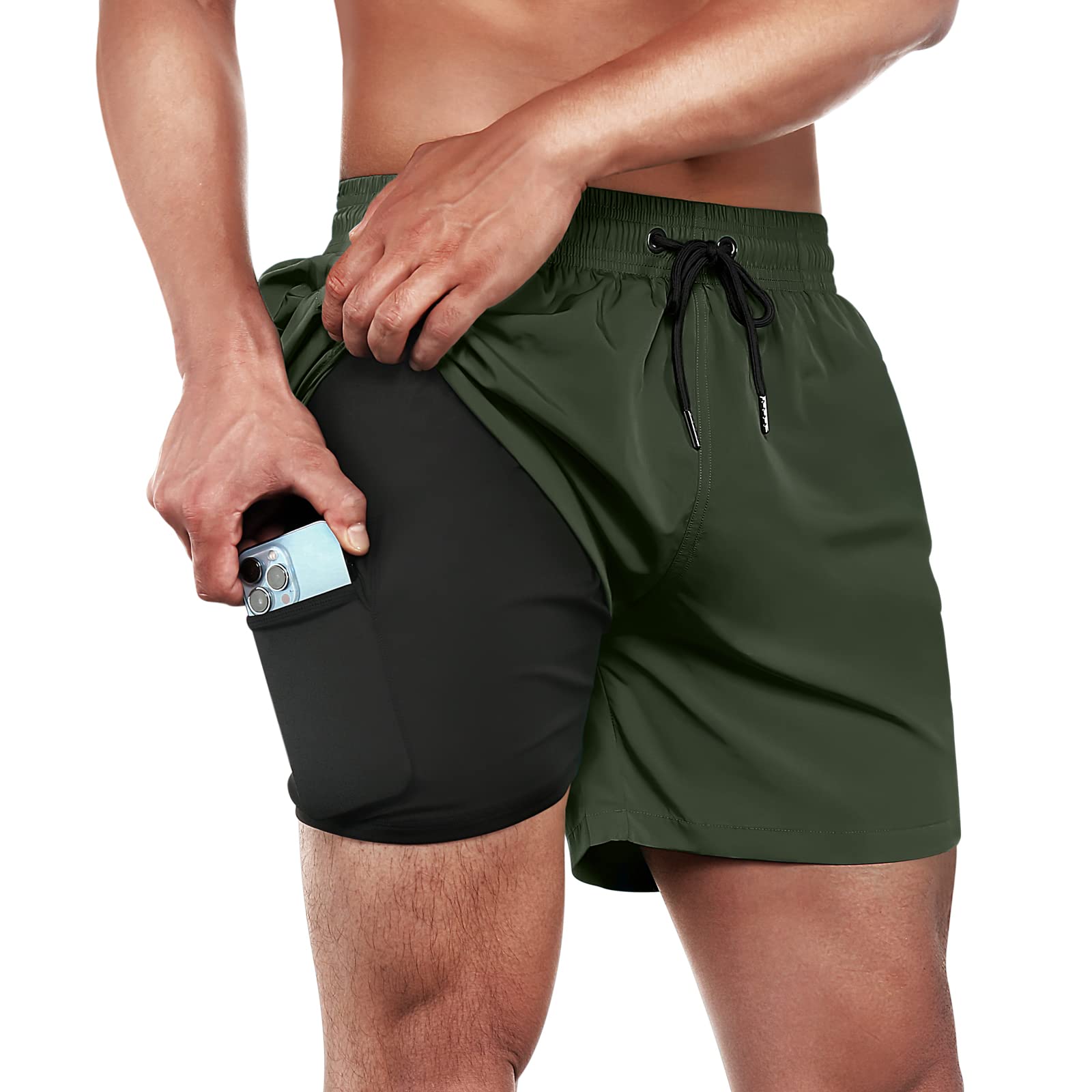 BRISIRA Men's Quick Dry Swim Trunks 5