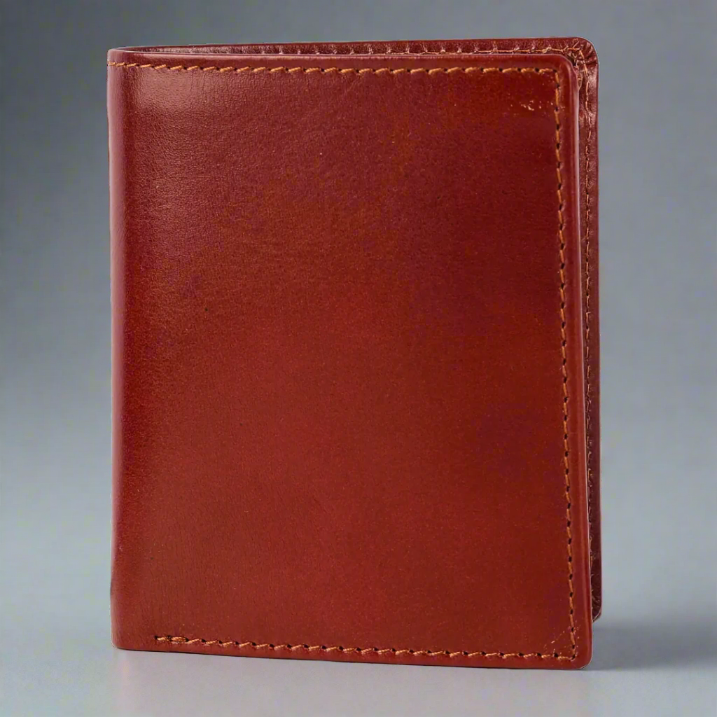 Premium MET Men's Upright Bifold Leather Wallet - RFID Blocking, Slim Design for Cash & Cards - Perfect for Everyday Use, Travel & Business