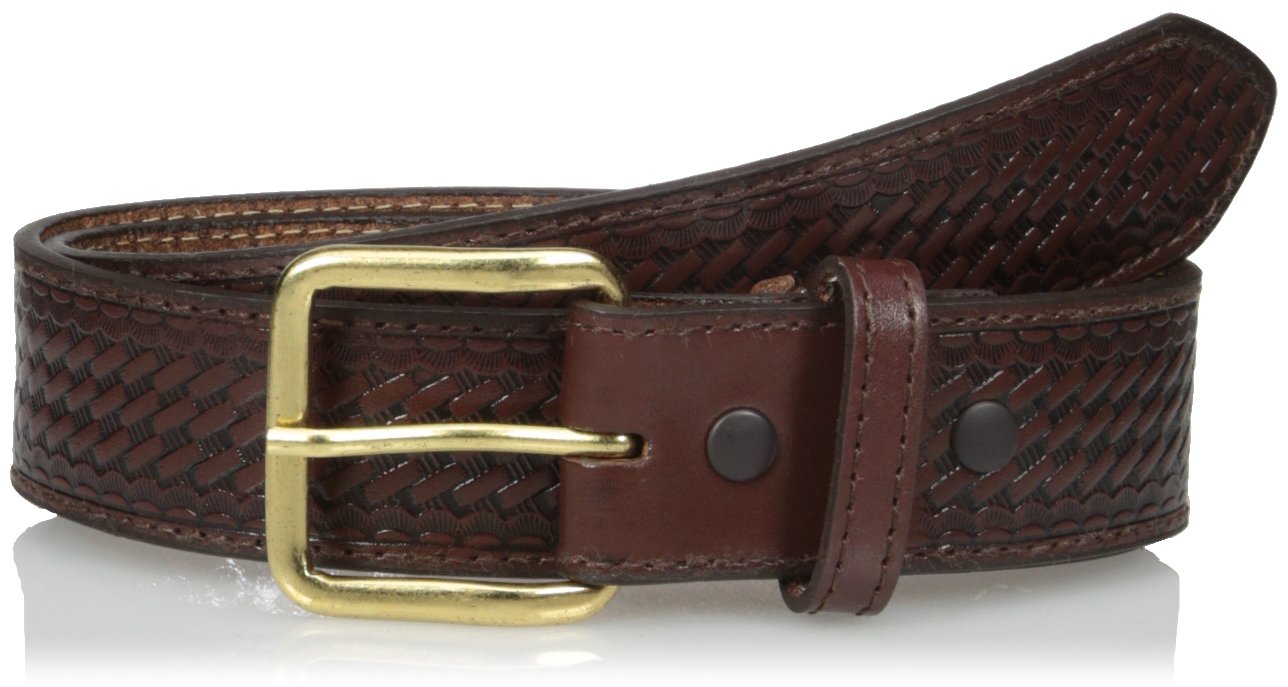 Nocona Belt Co. Men's Genuine Leather Brown Basket Weave Money Belt - Perfect for Western Wear, Rodeo Events & Everyday Fashion
