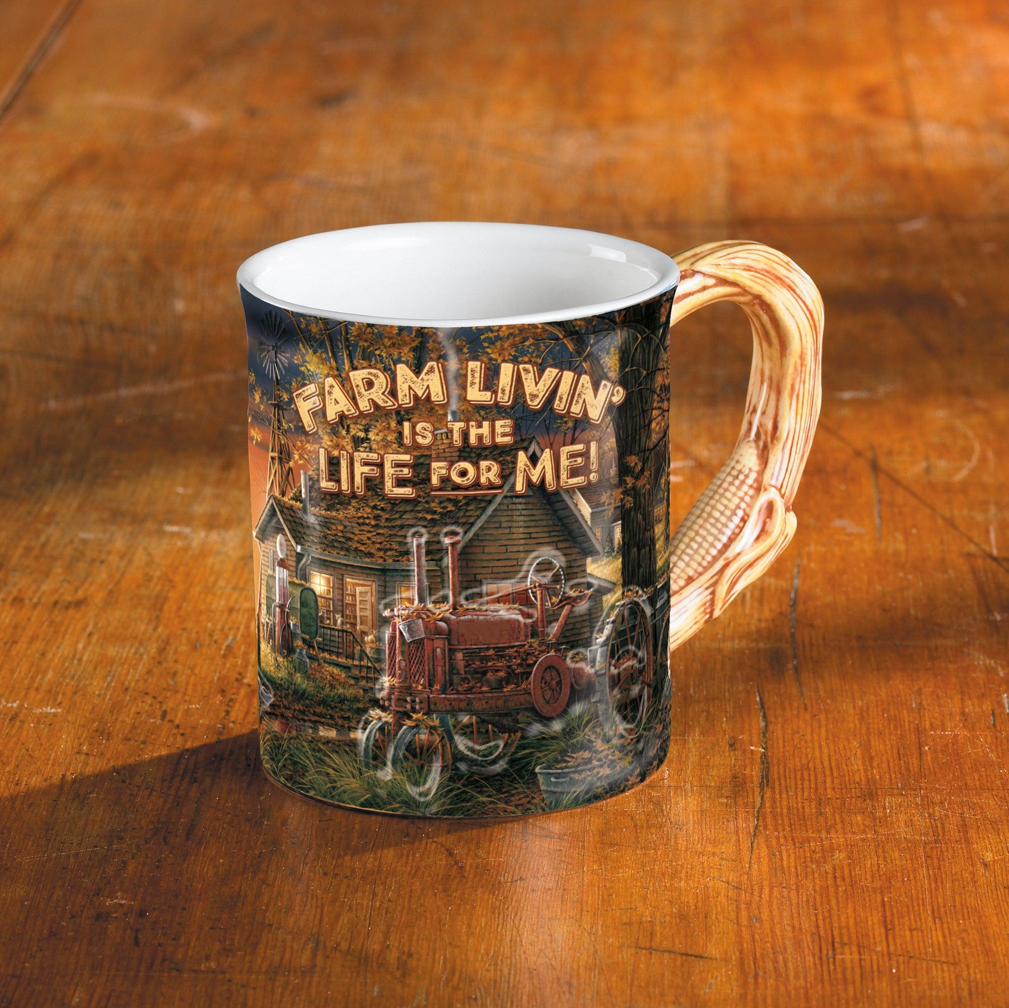 Farm Living is the Life for Me! Handcrafted Ceramic Mug - Perfect for Coffee, Tea & Cozy Farmhouse Decor