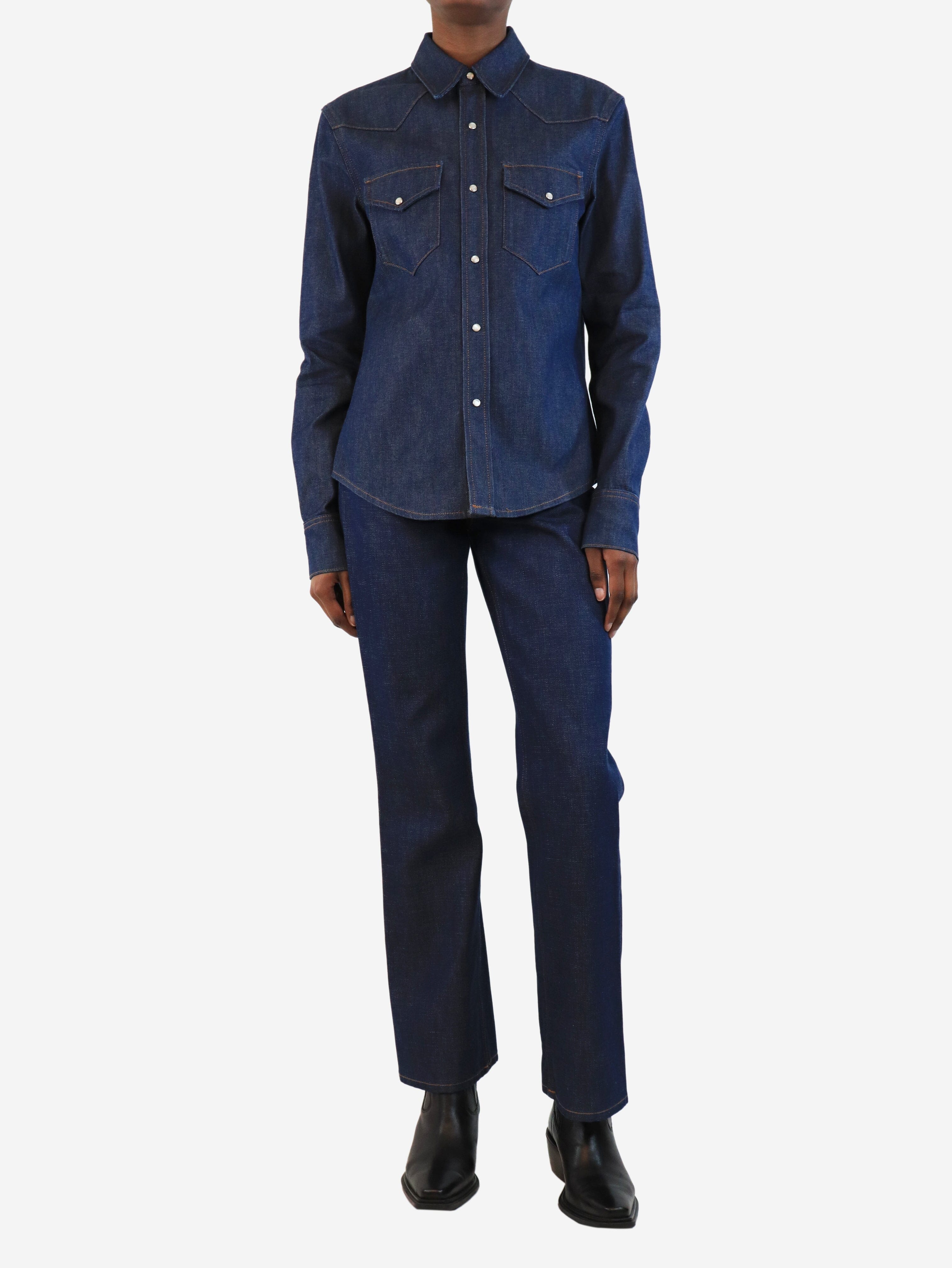 Blue Denim Shacket and Jeans Set - Size UK 6 | Women's Casual Outfit for Fall & Spring | Perfect for Streetwear, Weekend Outings, and Coffee Dates