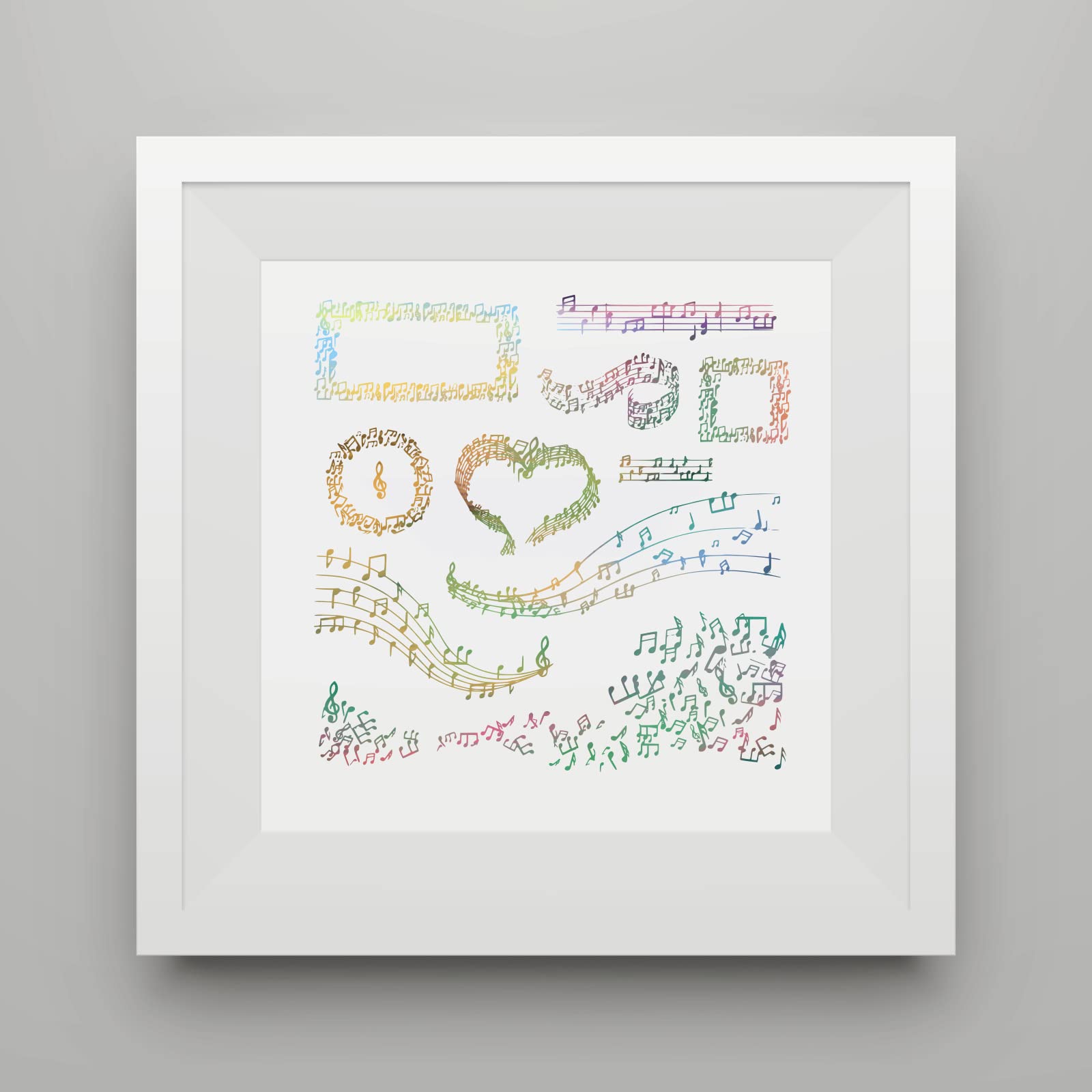 Music Note Clear Rubber Stamps Set for Card Making - Heart, Round & Rectangle Sheet Music Stamps | DIY Holiday Cards, Scrapbooking, Album Decor & Paper Crafts | Perfect for Christmas, Valentine's Day & Wedding Invitations