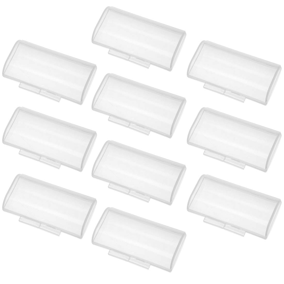 uxcell 10-Piece Clear AAA Battery Storage Case Holder - Holds 2 AAA Batteries Each | Perfect for Home, Office & Travel Organization