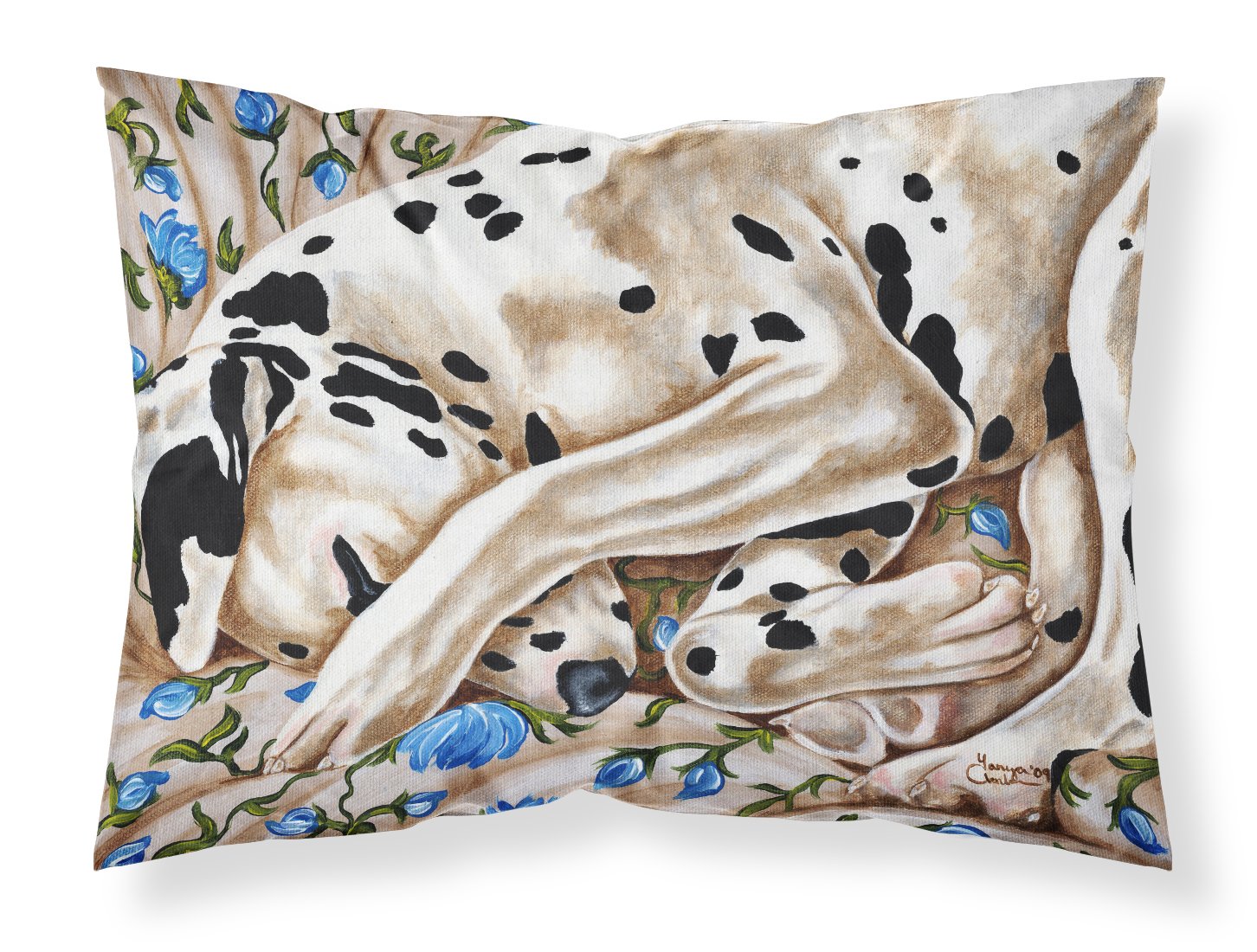Caroline's Treasures AMB1407PILLOWCASE Bed of Roses Dalmatian Print Standard Pillowcase - Lightweight, Super Soft & Easy Care Decorative Pillow Cover for Bedroom, Living Room or Gift