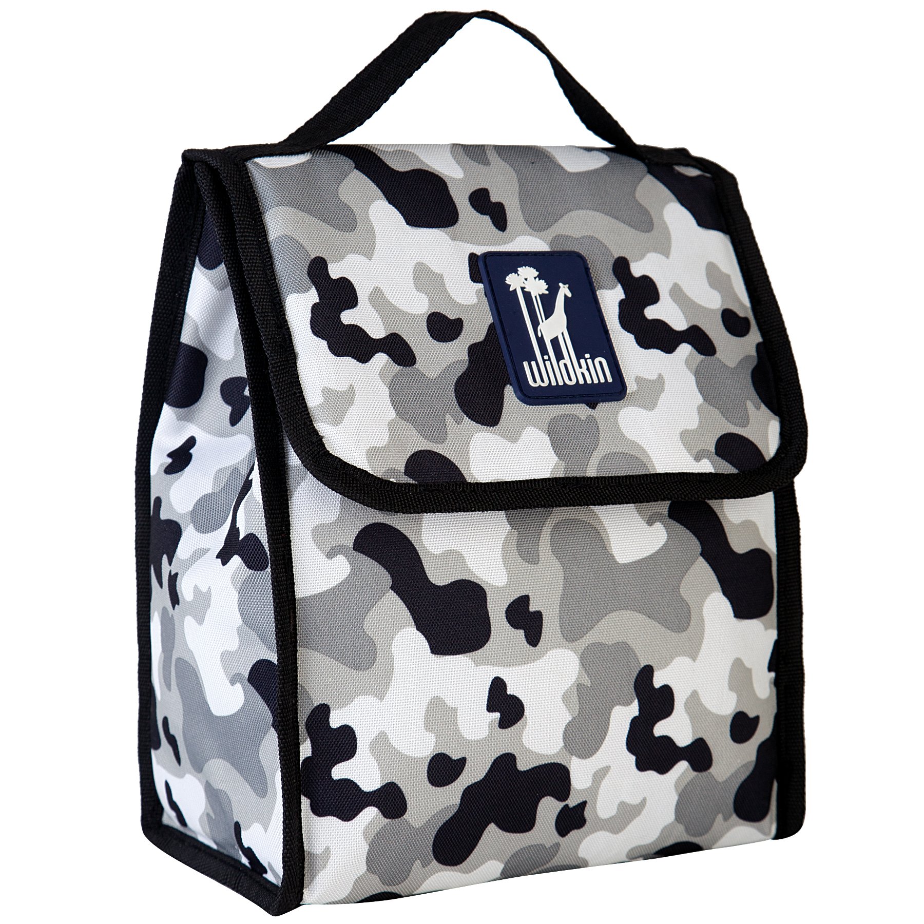 Wildkin Insulated Lunch Bag for Kids - Reusable Thermal Lunch Box for Boys & Girls, Perfect for School, Daycare & Travel - Keeps Food Hot/Cold - Ideal for Preschool Meals & Picnics (Gray Camo Design)