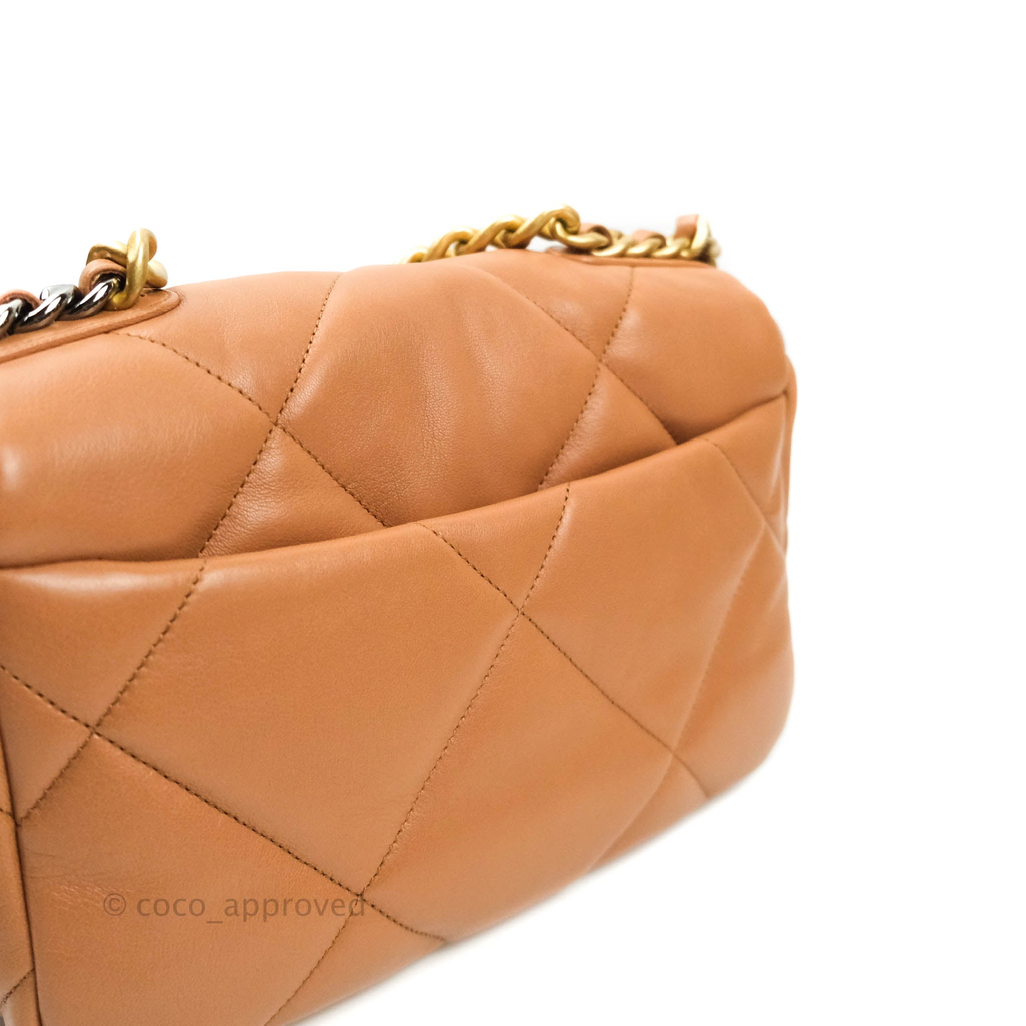 Chanel 19 Small Handbag in Dark Beige Caramel with Mixed Hardware - Perfect for Work, Travel & Evening Events