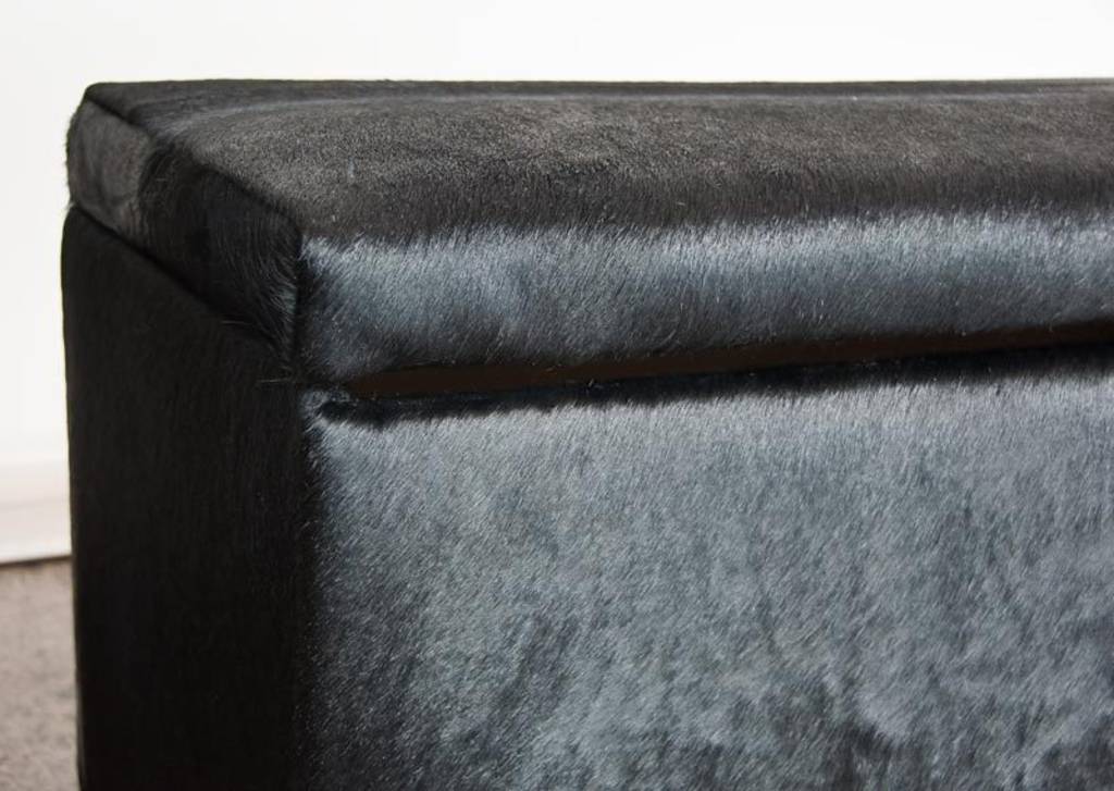 Premium Cowhide Storage Ottoman Bench - 35.4