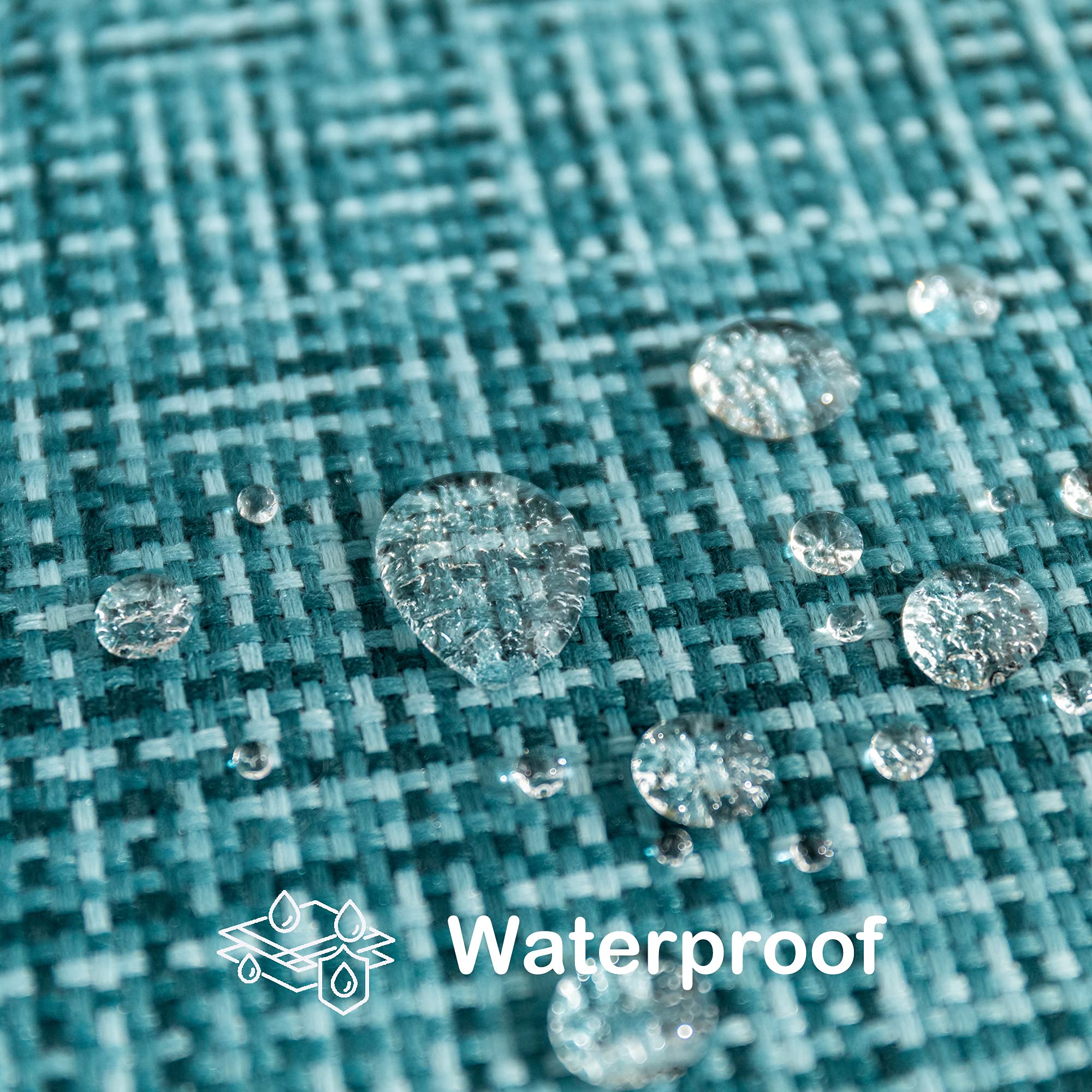 Kevin Textile 2-Pack Waterproof Outdoor Pillow Covers - 24x24 Inch Teal Decorative Throw Pillow Cases for Sofa, Couch, Patio & Garden - Perfect for Outdoor Furniture, Poolside Lounging & Weather-Resistant Home Decor
