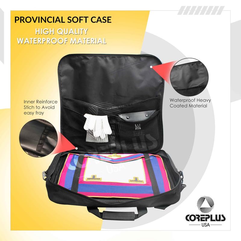 Masonic Apron Carrying Case - Lightweight Black Soft Apron Storage Bag for WM/MM & Provincial Regalia - Perfect for Lodge Meetings, Ceremonies & Travel Protection