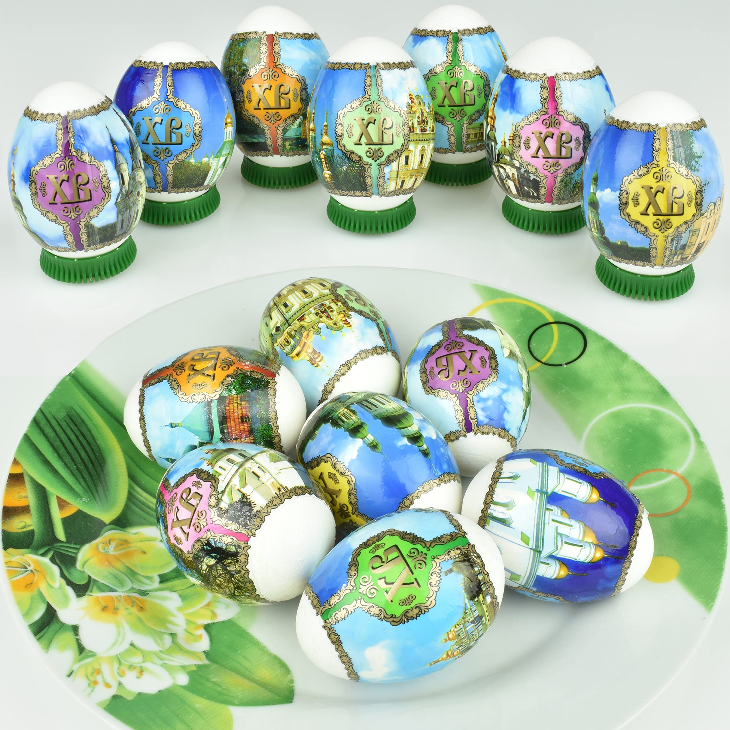 Diximus Thermo Heat Shrink Sleeve for Easter Egg Decoration - DIY Pysanky Wraps with Cathedral Design | Perfect for Easter Crafts, Holiday Decorations & Ukrainian Egg Art Projects