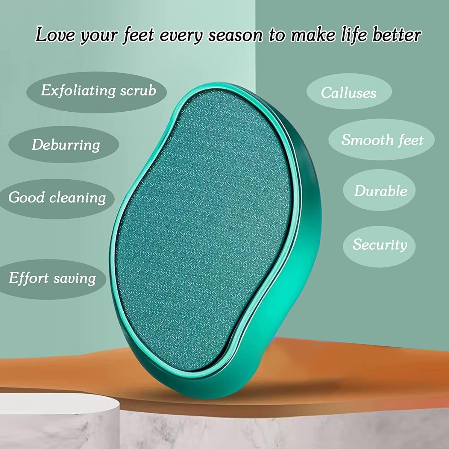 Scoovi Nano Crystal Glass Foot Grinder - Painless Callus Remover for Dry & Wet Use | Pedicure Tool for Dead Skin, Cracked Heels & Calluses | Perfect for Home Spa & Foot Care Routine