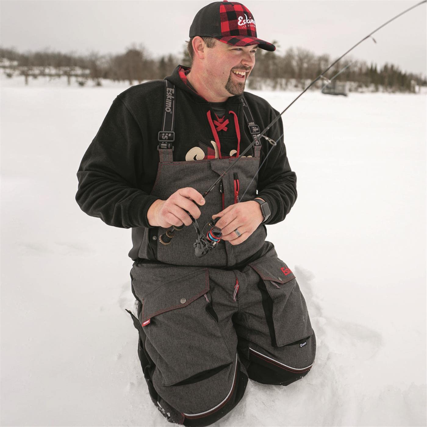 Eskimo Men's Insulated Bib Overalls - Waterproof Snow Bib Pants for Winter Work, Hunting & Outdoor Activities