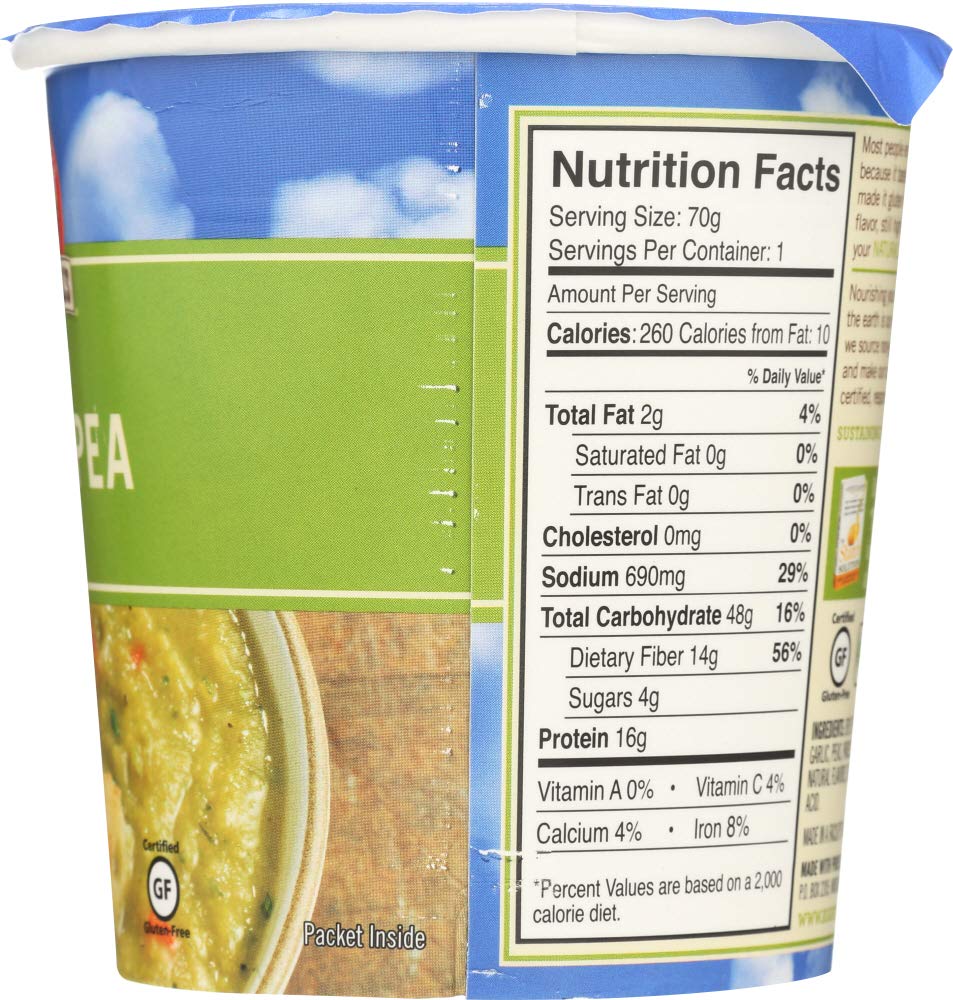 Dr. McDougall's Split Pea & Barley Big Soup Cup - 24 Pack (2.5 Oz Each) | Instant Vegan Soup for Camping, Office Lunch & Quick Healthy Meals