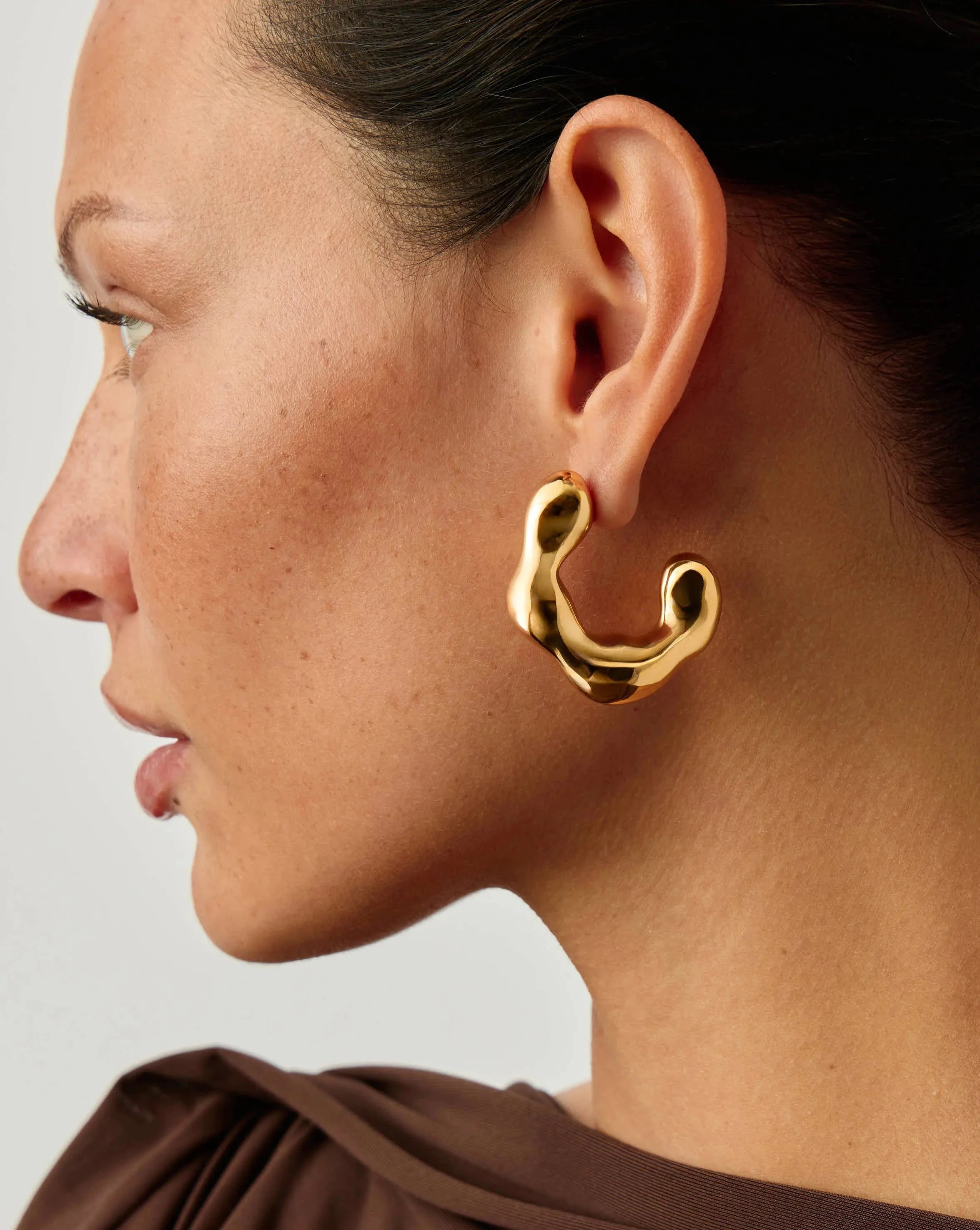 Eny Puffy Large Hoop Earrings | 18k Gold Plated Statement Earrings for Women | Perfect for Parties, Weddings & Everyday Wear