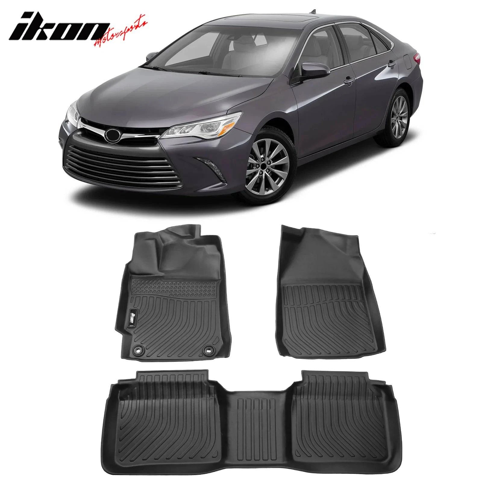 Premium 3D Molded Floor Mats for 2012-2017 Toyota Camry - All Weather TPE Car Mats with Front & Rear Row Protection (3PC Set, Black) - Perfect for Daily Commuting, Road Trips & Extreme Weather Protection