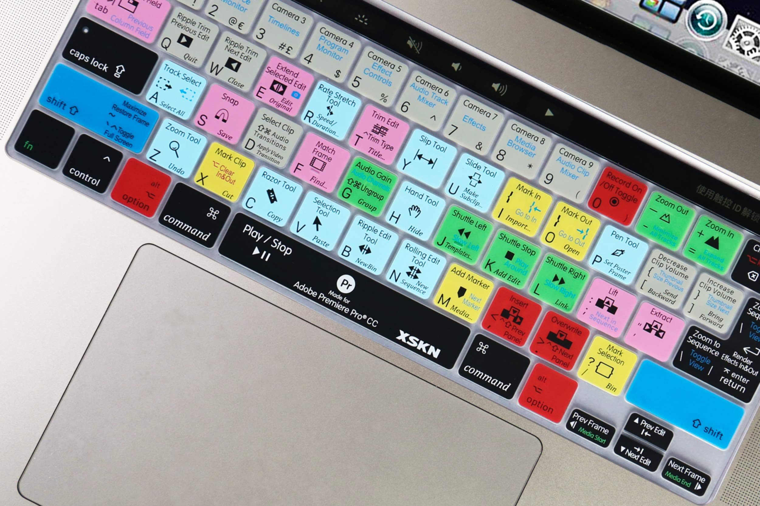 XSKN Premiere Pro CC Silicone Shortcut Keyboard Cover - Compatible with MacBook Pro 16