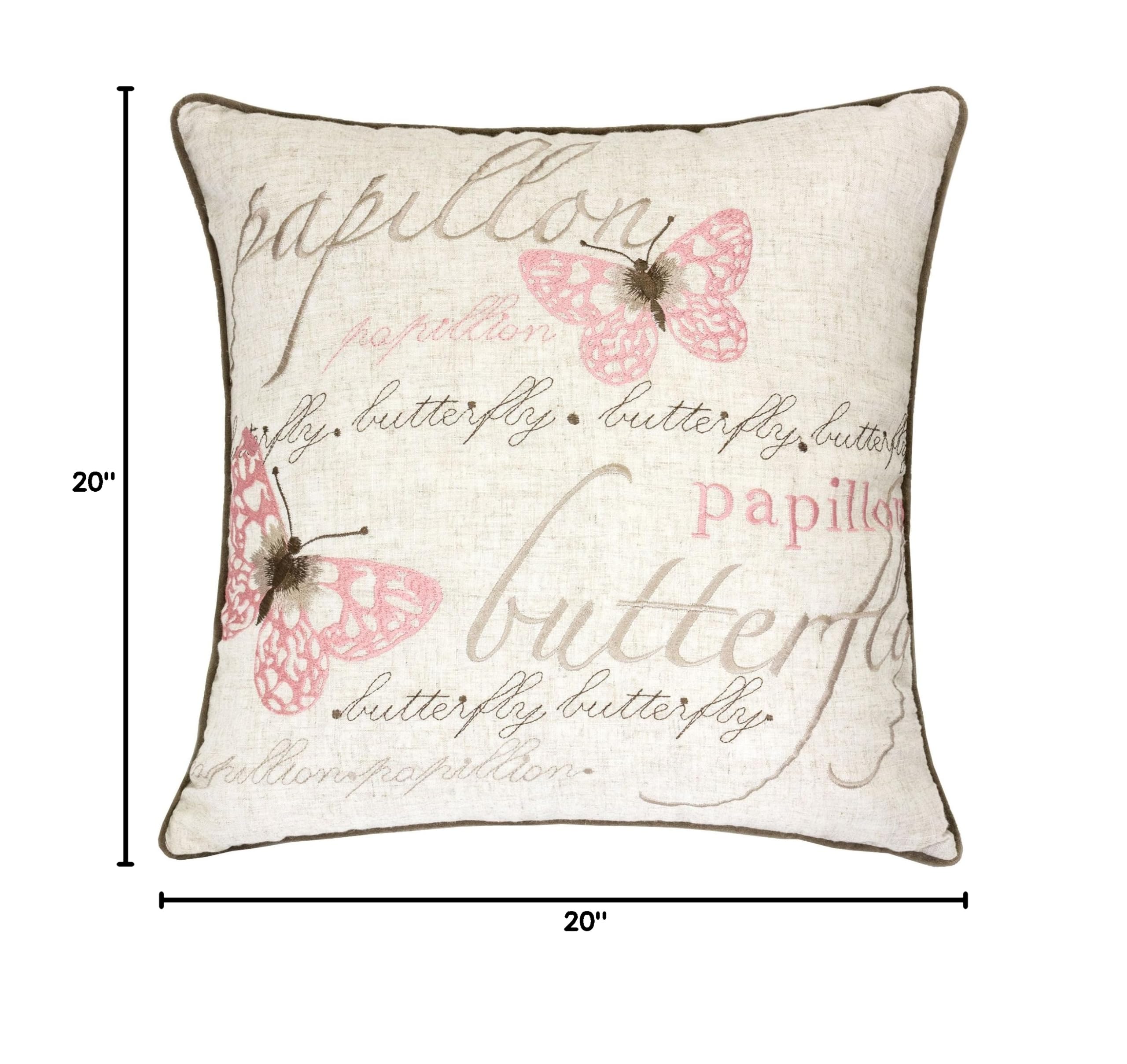 41008 Natural Rose Accent Pillow - Single Decorative Throw Cushion for Sofa, Bed, Living Room & Home Decor