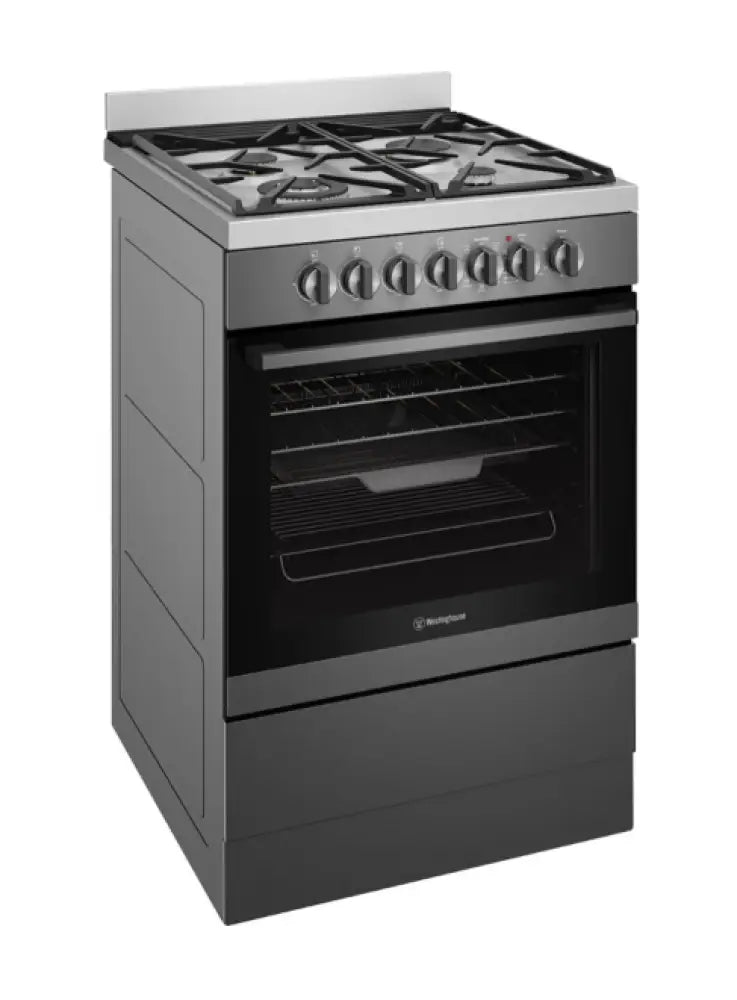 Westinghouse WFE616DSC 60cm Dual Fuel Freestanding Range with AirFry Technology | Dark Stainless Steel | Gas & Electric Oven Combo | Perfect for Home Kitchens & Small Restaurants