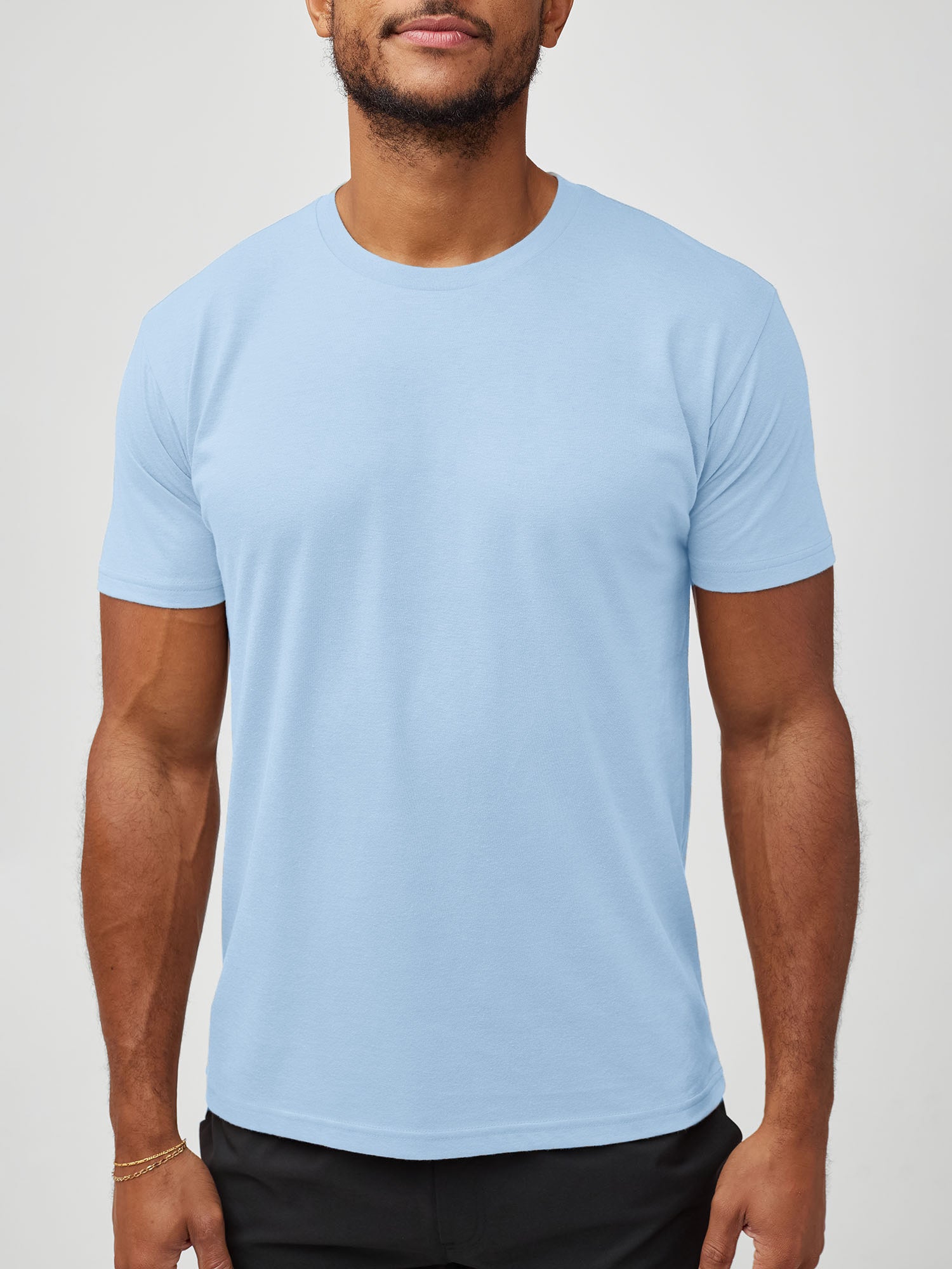Stylish Mist Crew Neck T-Shirt for Men & Women - Soft Cotton Comfort Fit Casual Tee - Perfect for Everyday Wear, Outings & Layering