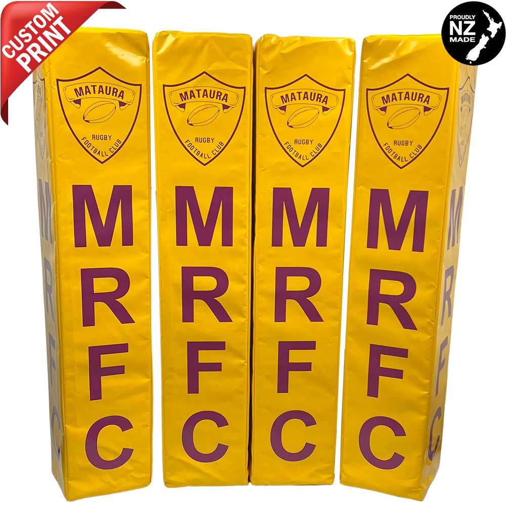 Custom Printed Rugby Goal Post Protector Pads - Durable Safety Padding for Rugby Posts - Perfect for Training, Matches & Field Protection