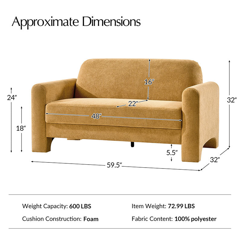 Stylish Karmen Loveseats Sofa - Modern 2-Seater Couch for Small Spaces | Perfect for Apartments, Living Rooms & Cozy Home Decor