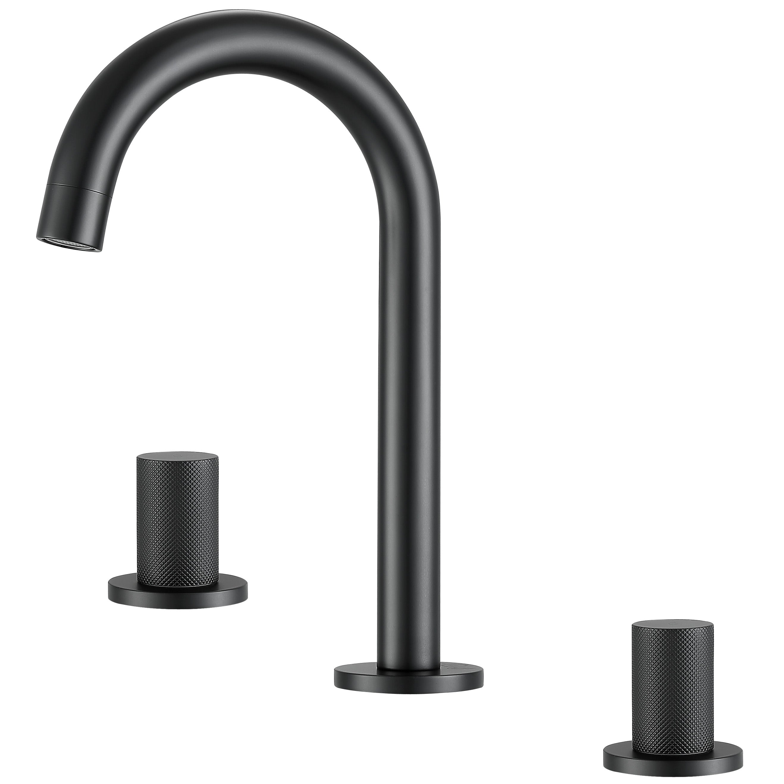 Ancona Industria Matte Black Widespread Bathroom Faucet - Modern 8 Inch Centerset Bathroom Sink Faucet with High Arc Spout for Vanity, Powder Room & Guest Bathroom