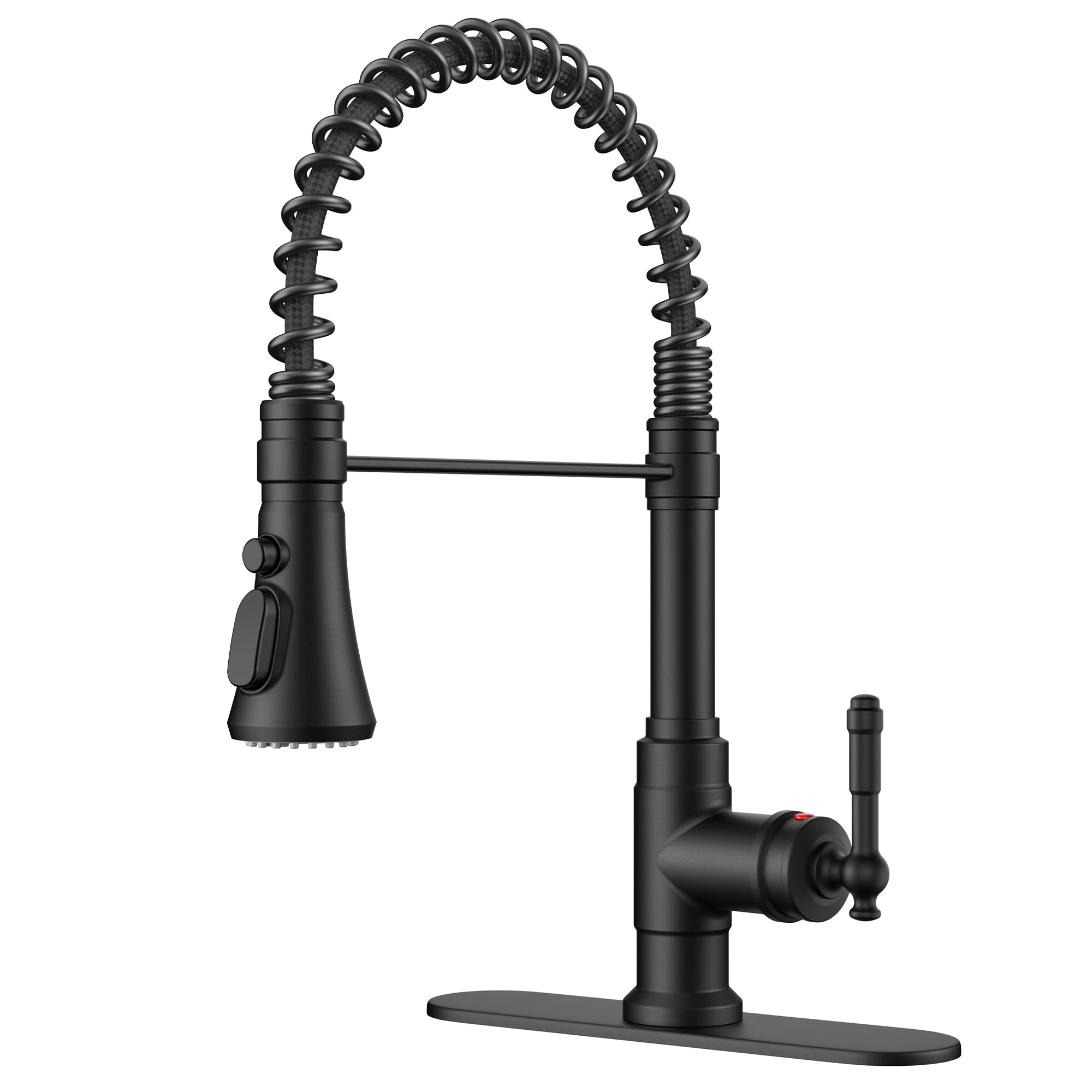 FORIOUS Black Kitchen Faucet - Vintage Single Handle Stainless Steel Sink Faucet with Pull Down Sprayer, High Arc Antique Design for Farmhouse & Laundry Room (Fits 1 or 3 Hole Installation) - Perfect for Rustic Kitchens, Coffee Bars & Utility Sinks