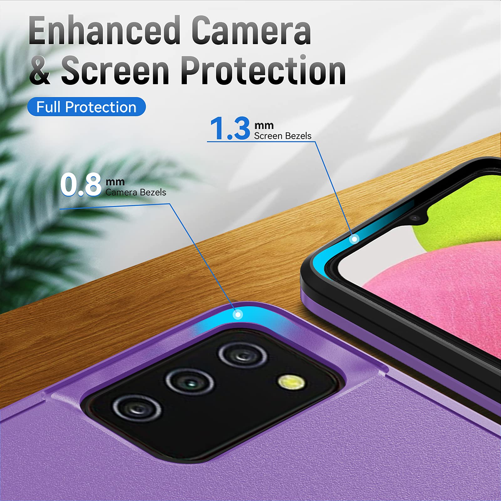 **Military-Grade Shockproof Case for Samsung Galaxy A03S with Screen Protector | Heavy-Duty Rugged Protective Cover | Drop Tested & Durable | Purple – Perfect for Outdoor, Work & Everyday Use**