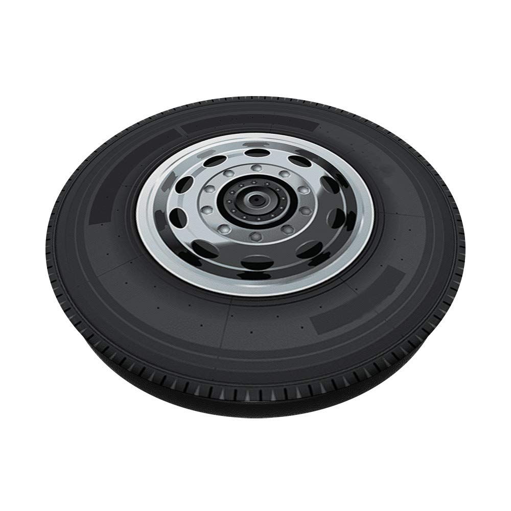 Truck Wheel Design Big Car Tire PopSockets PopGrip - Swappable Phone & Tablet Grip for Truck Drivers | Perfect Gift for Truck Enthusiasts - Great for Road Trips, Work & Everyday Use