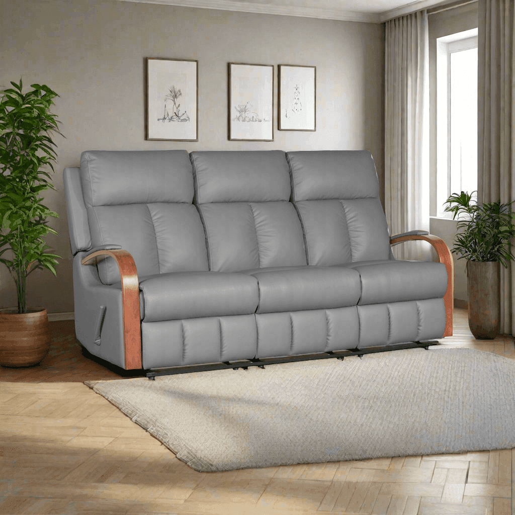 Leesa Genuine Leather Recliner Sofa - Premium Comfort Living Room Chair with Adjustable Backrest and Footrest - Perfect for Home Theater, Gaming, and Relaxation